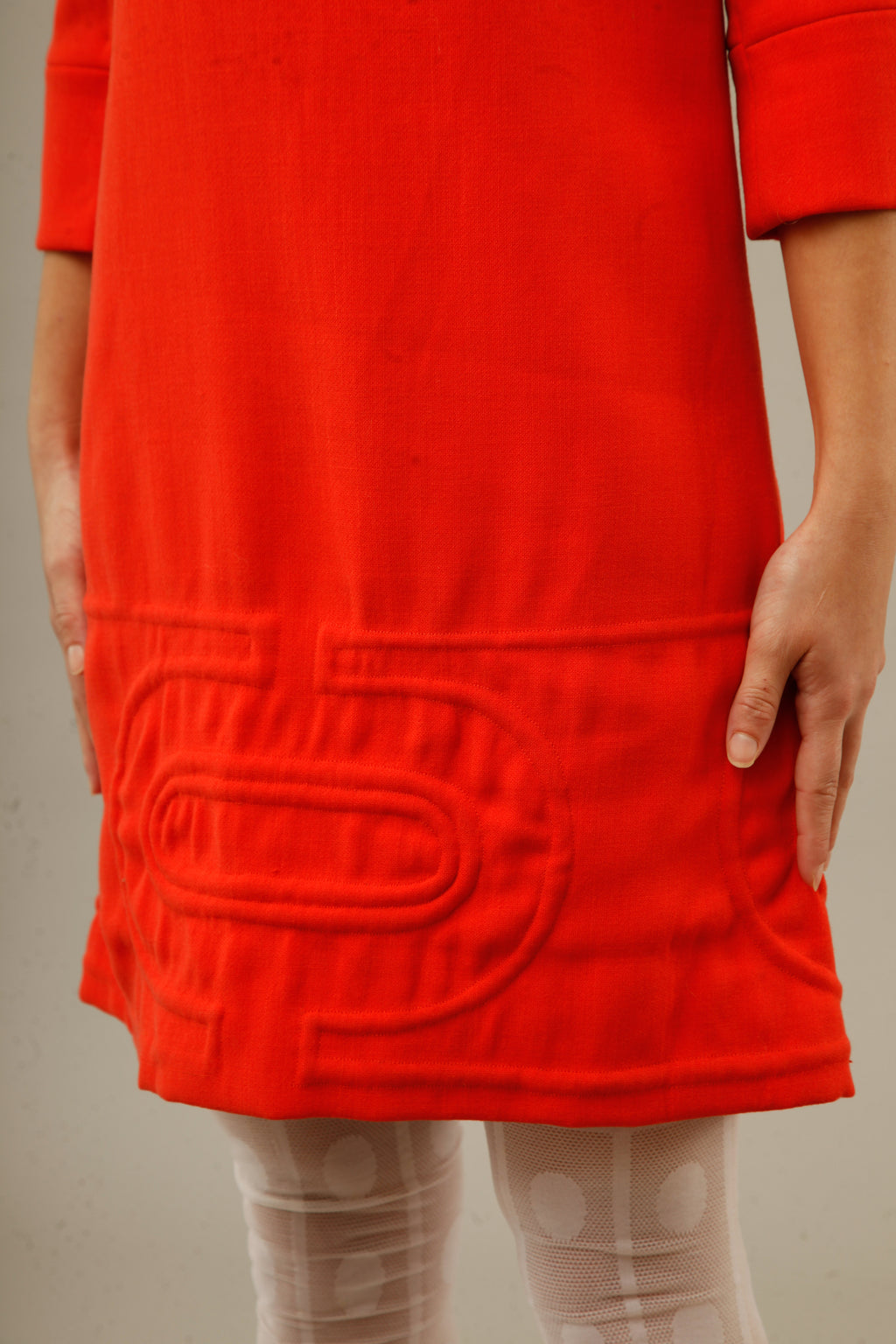 1960 Orange Quilted Mini Dress
