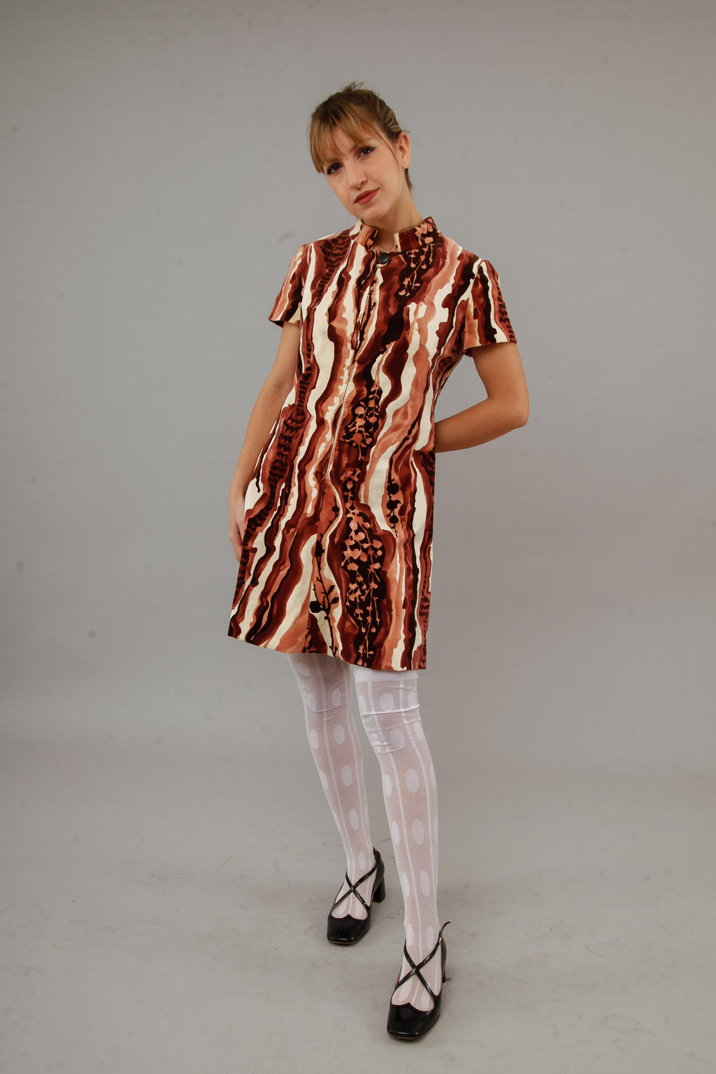 1960 Psychedelic Velvet Mini Dress