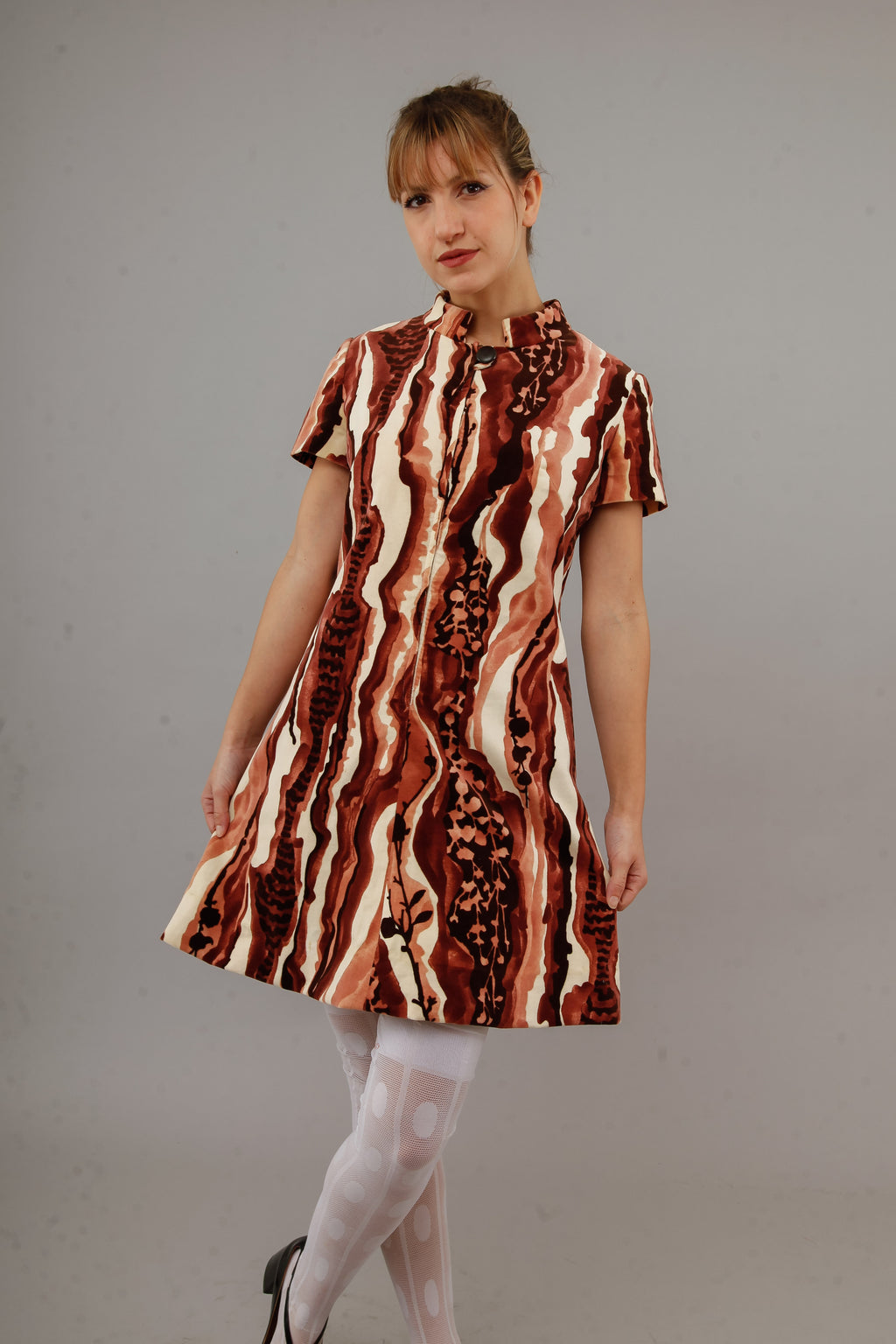 1960 Psychedelic Velvet Mini Dress