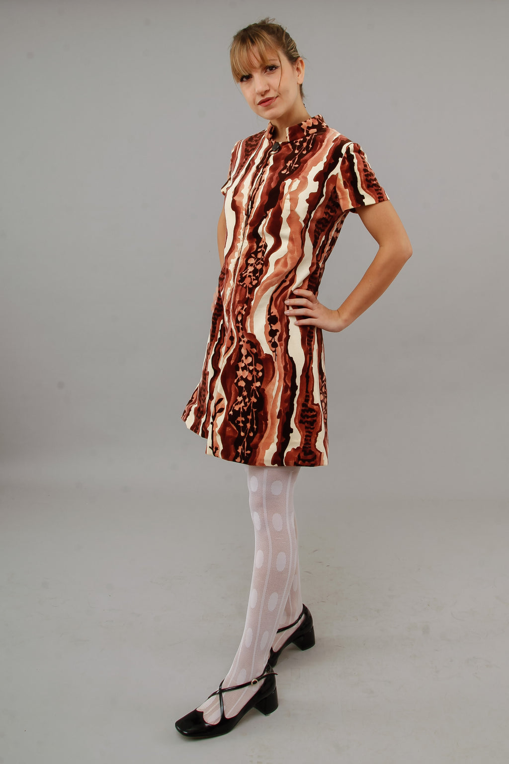 1960 Psychedelic Velvet Mini Dress