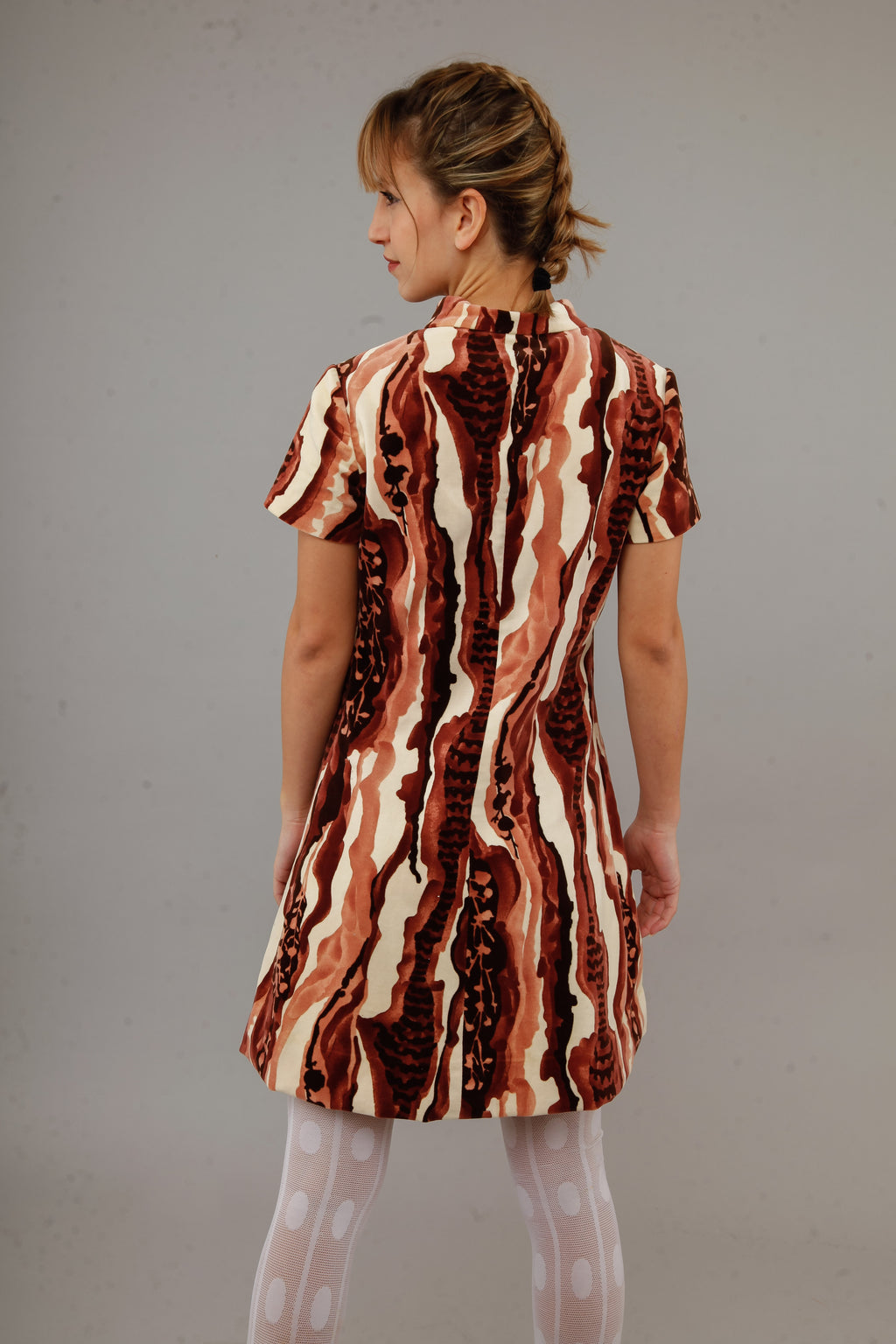 1960 Psychedelic Velvet Mini Dress