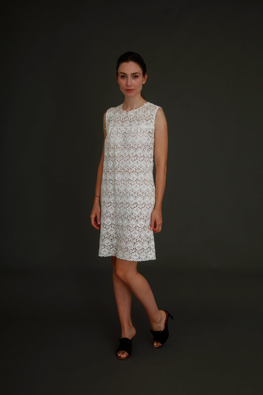1960 White Lace Mini Dress