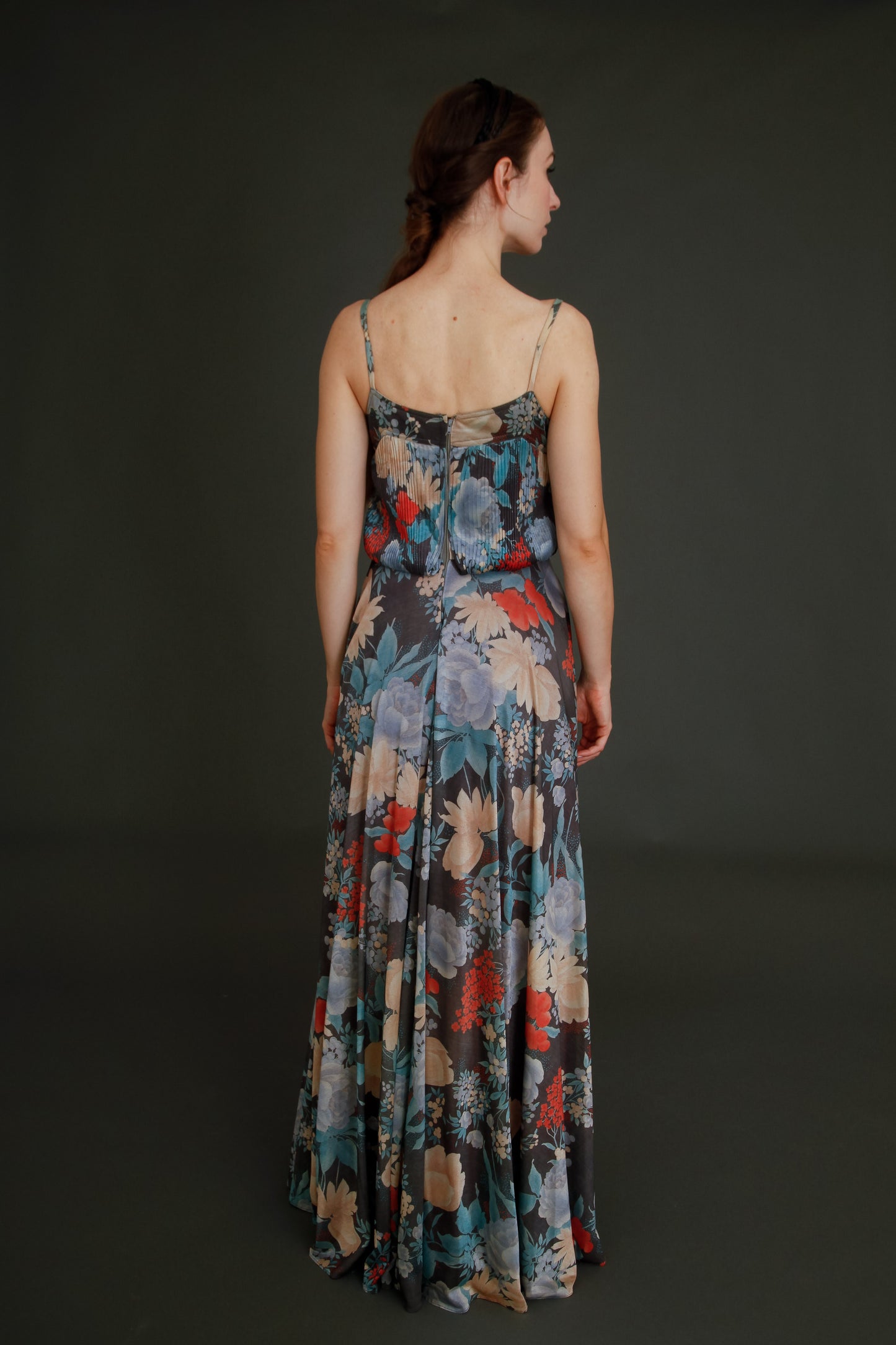 1970 Floral Jersey Shubette of London Long Gown