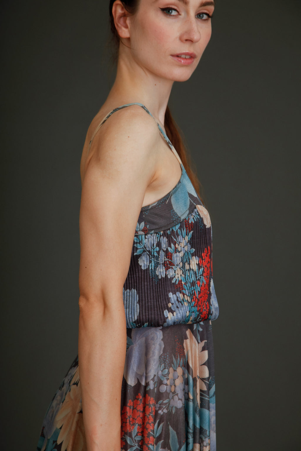 1970 Floral Jersey Shubette of London Long Gown