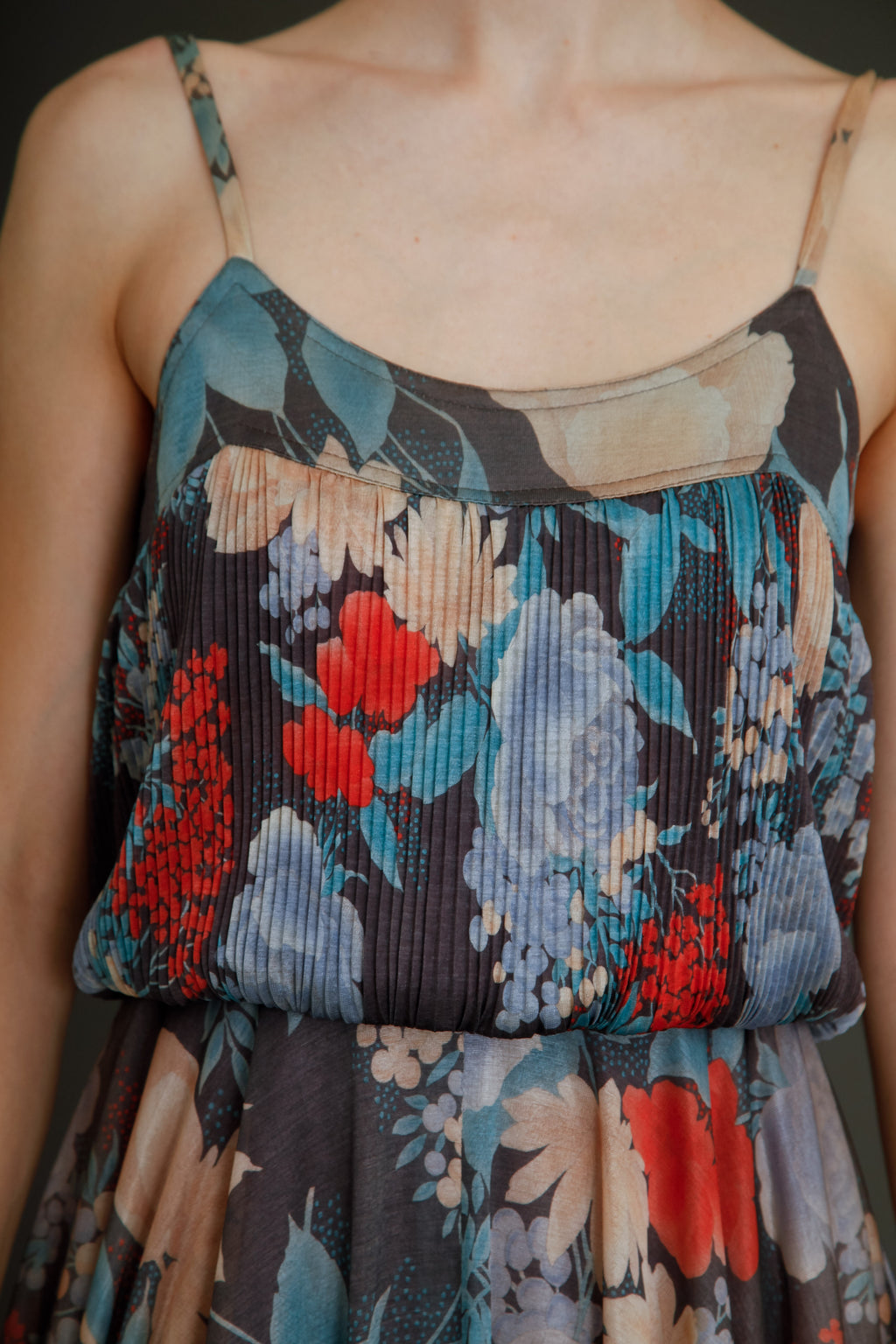 1970 Floral Jersey Shubette of London Long Gown