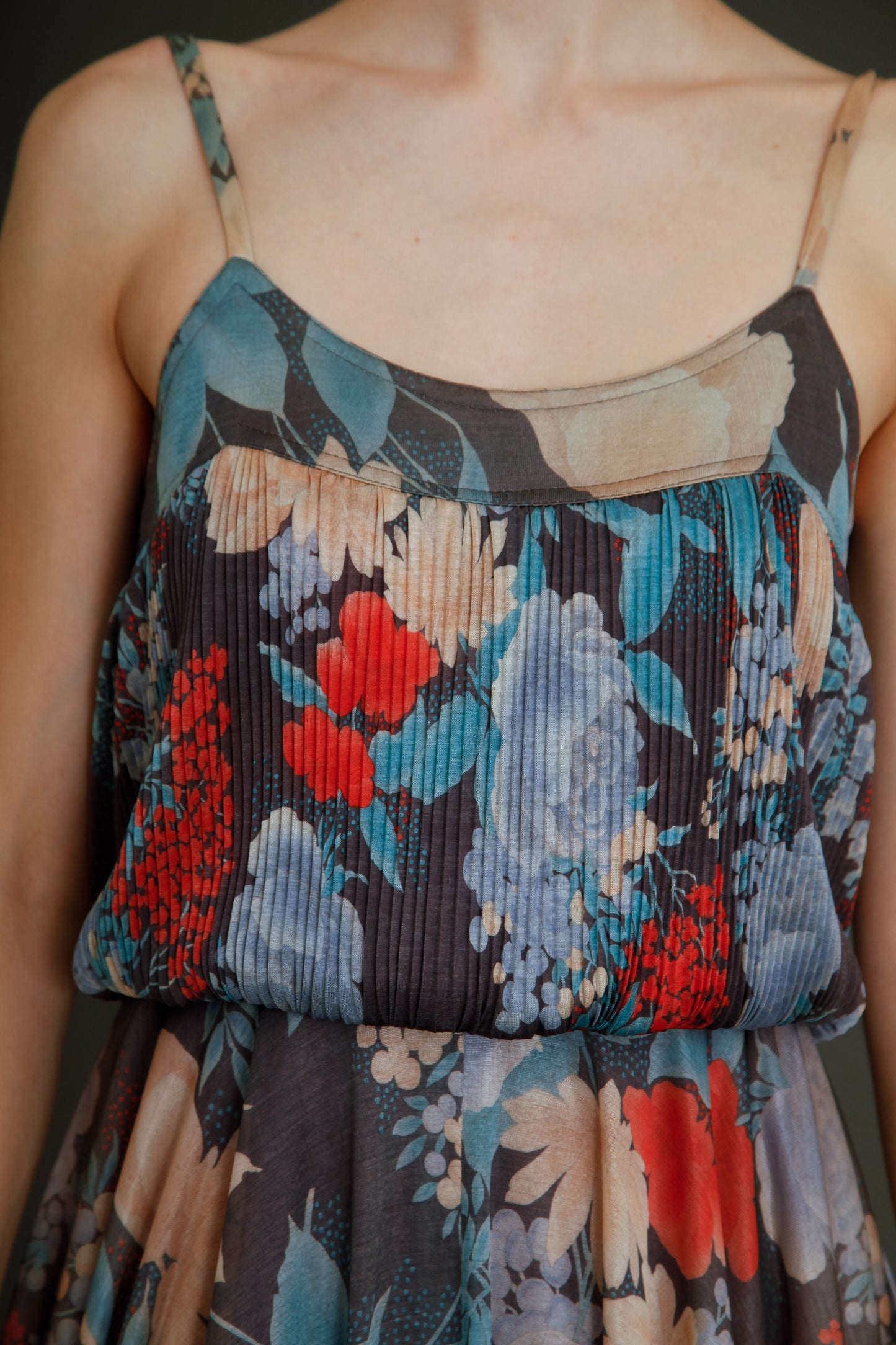 1970 Floral Jersey Shubette of London Long Gown