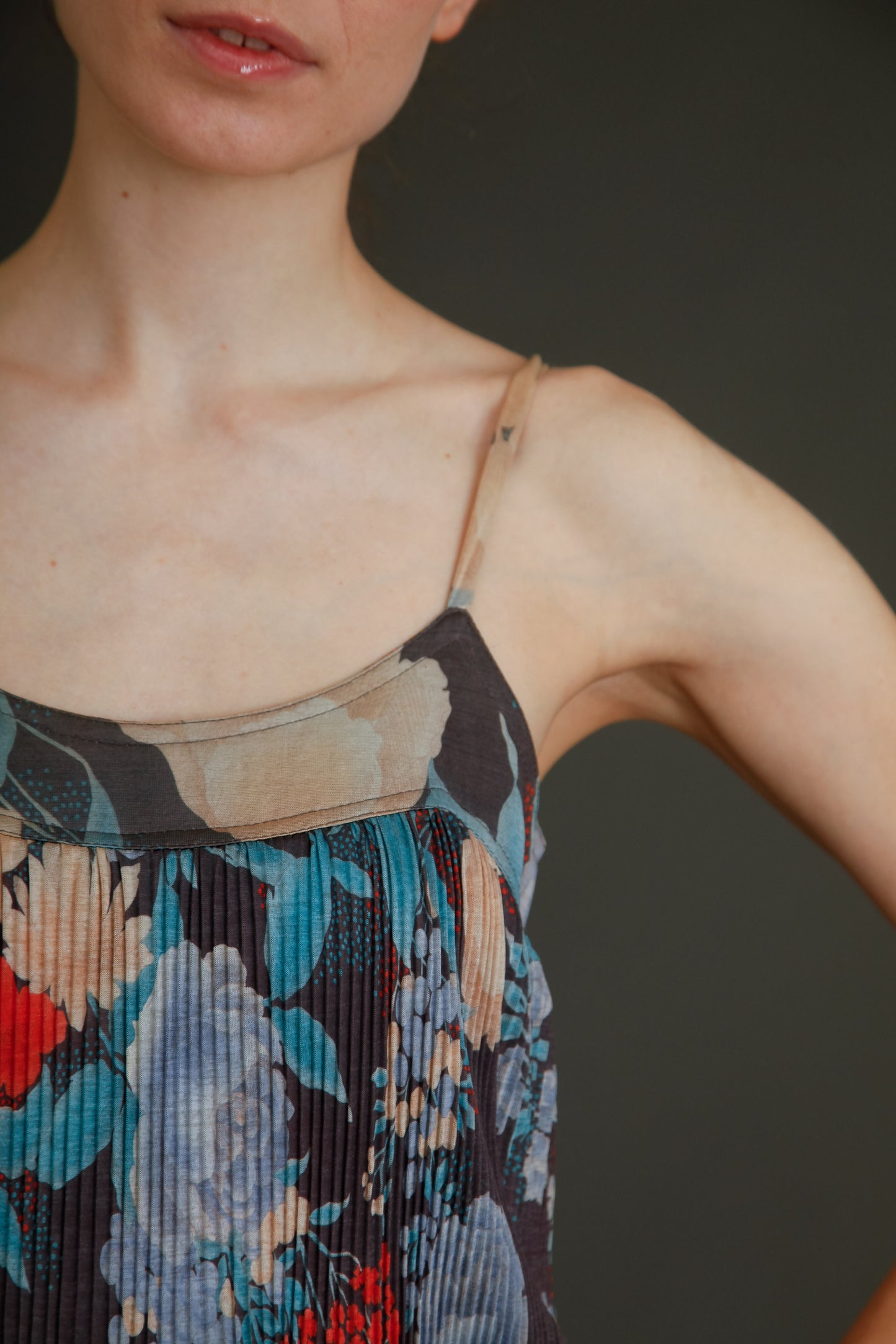 1970 Floral Jersey Shubette of London Long Gown