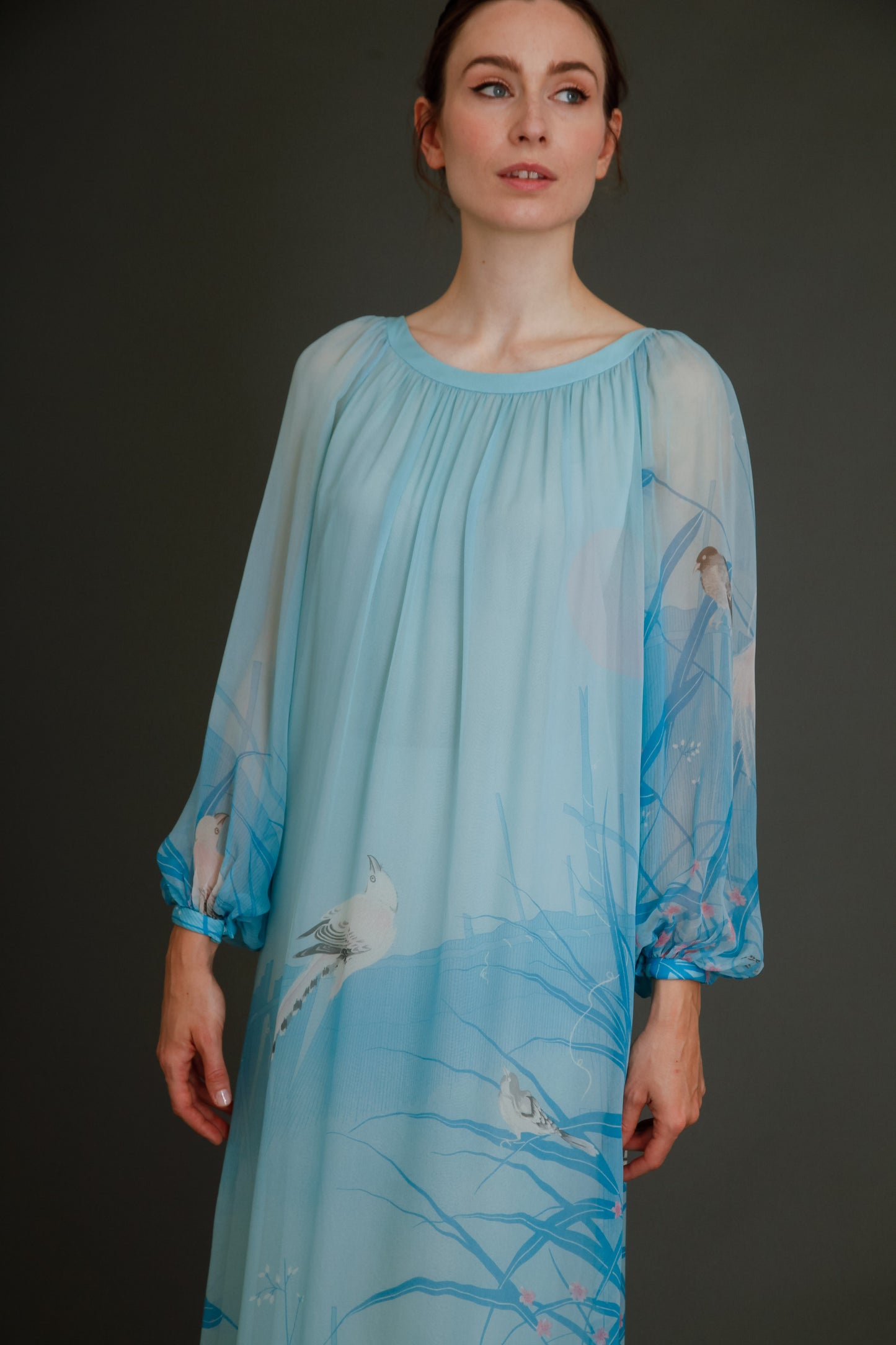 Stunning 1960 Hanae Mori Silk Chiffon Gown