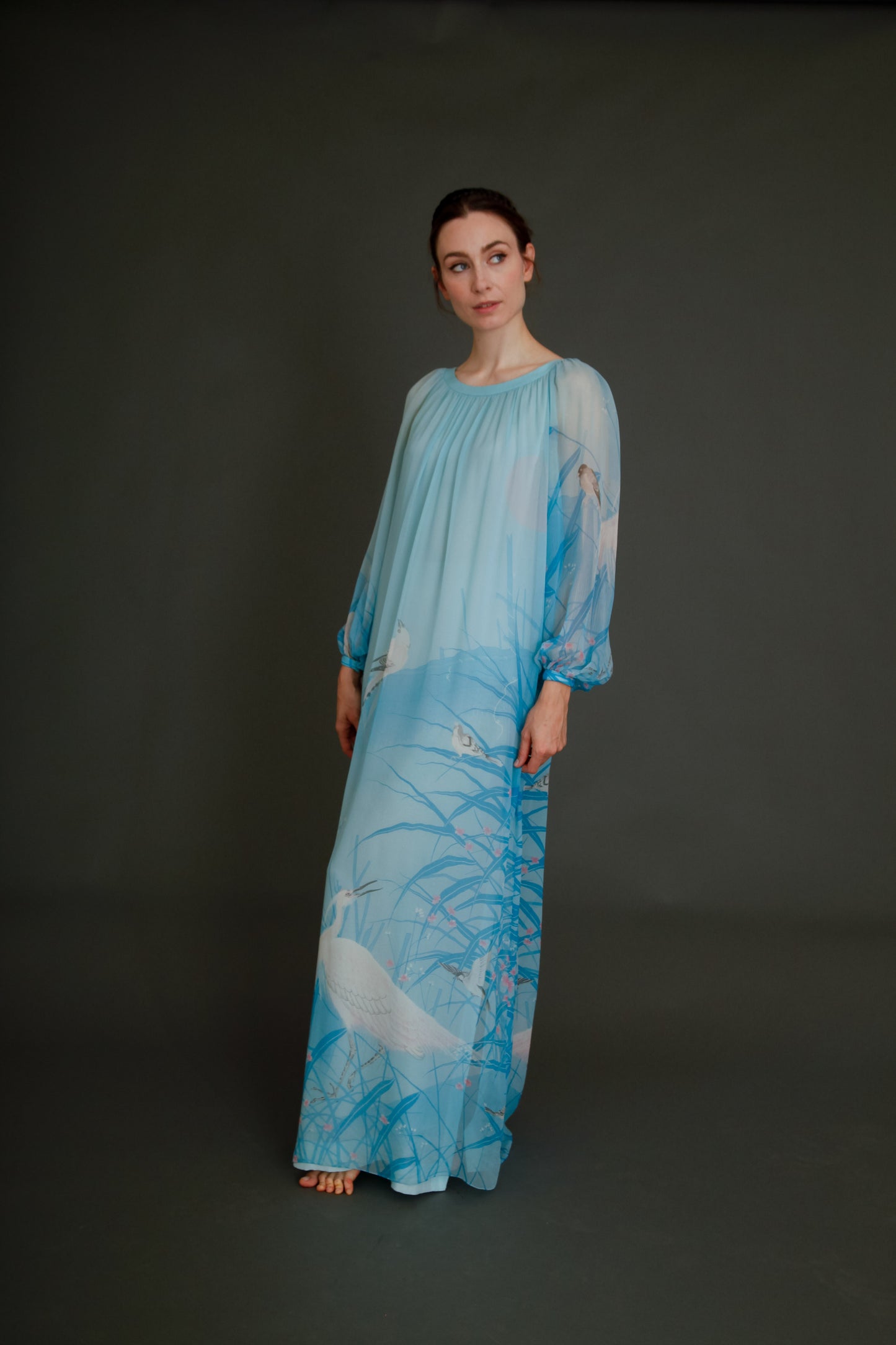 Stunning 1960 Hanae Mori Silk Chiffon Gown