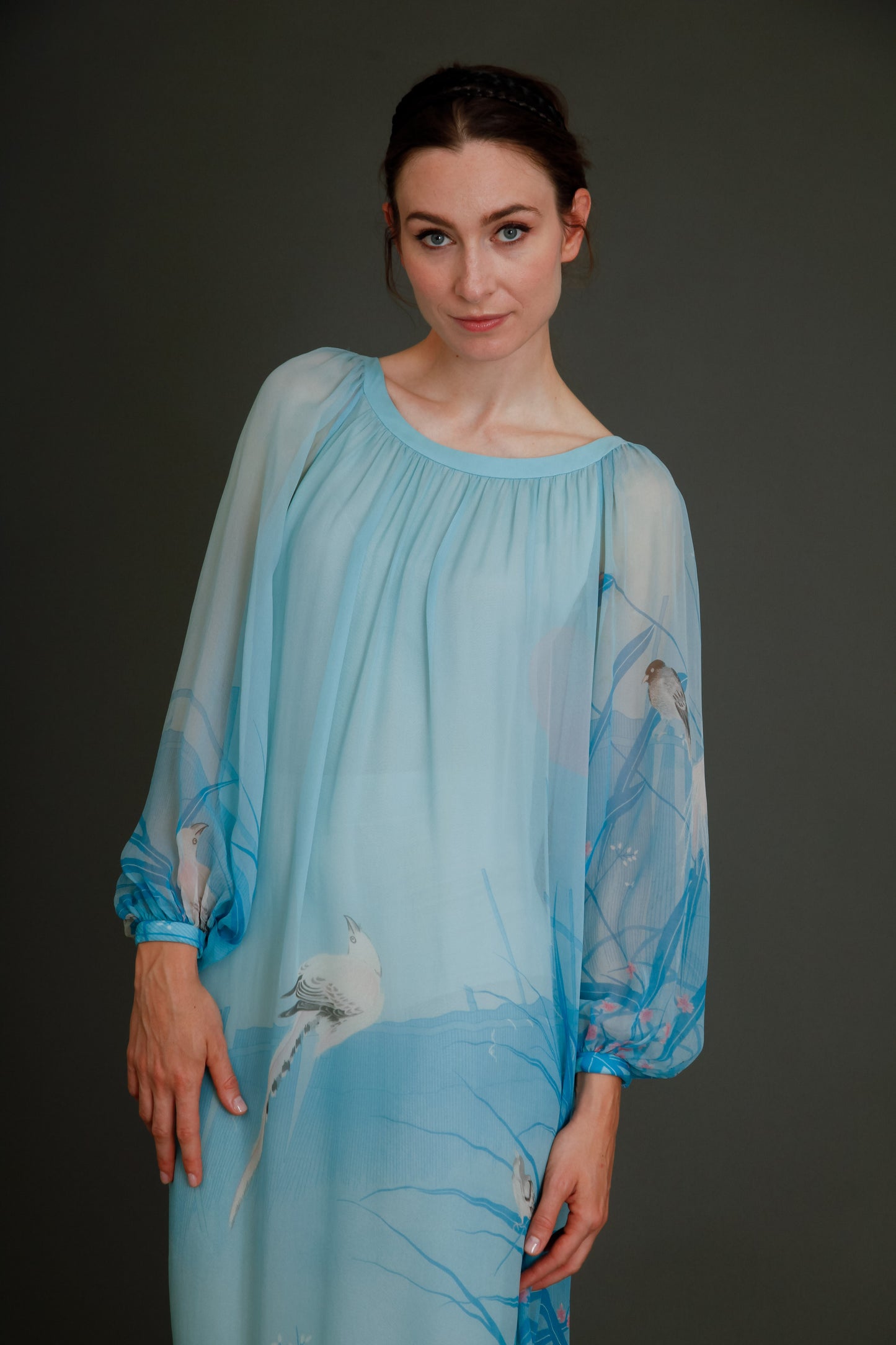 Stunning 1960 Hanae Mori Silk Chiffon Gown