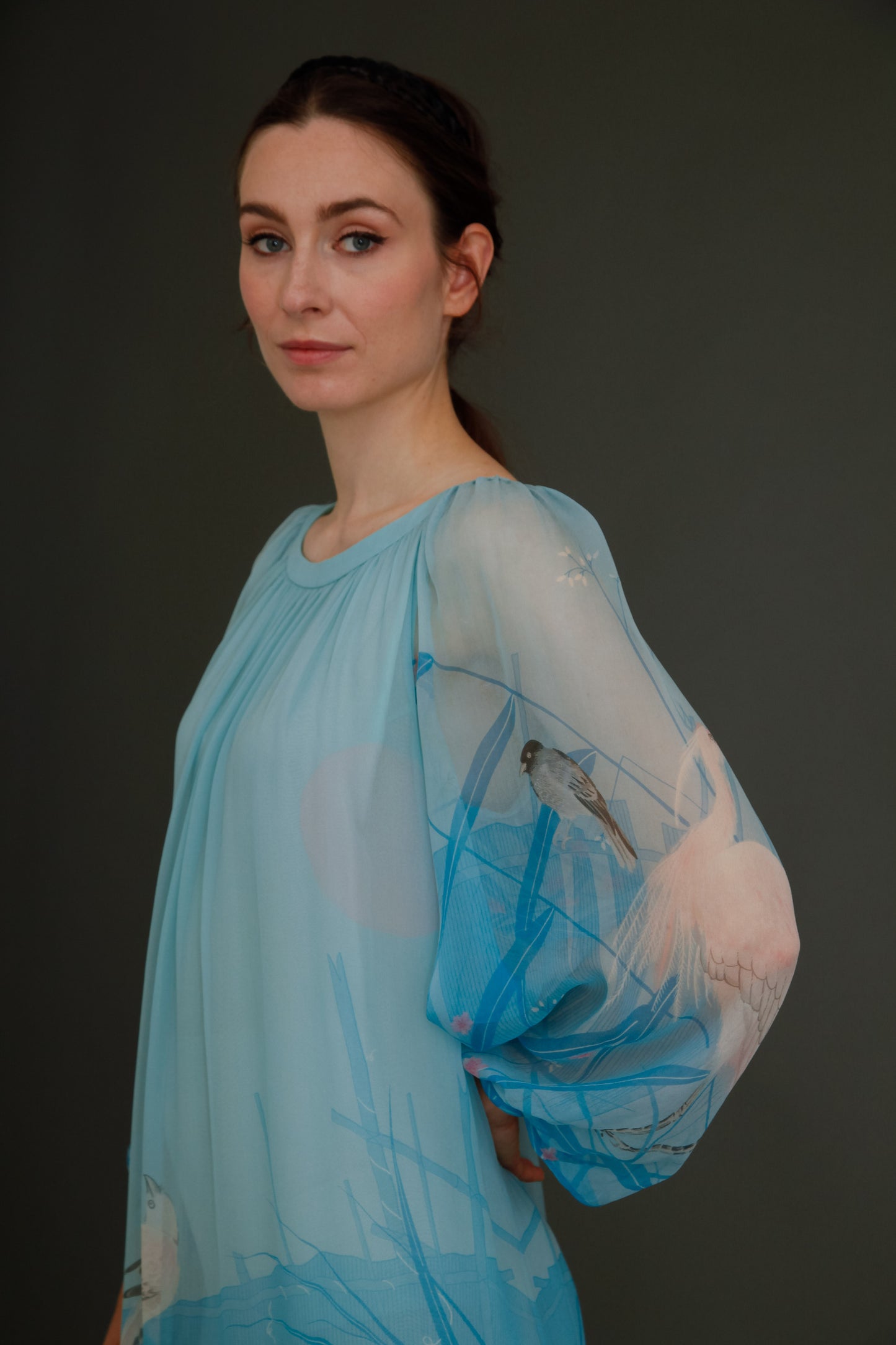 Stunning 1960 Hanae Mori Silk Chiffon Gown