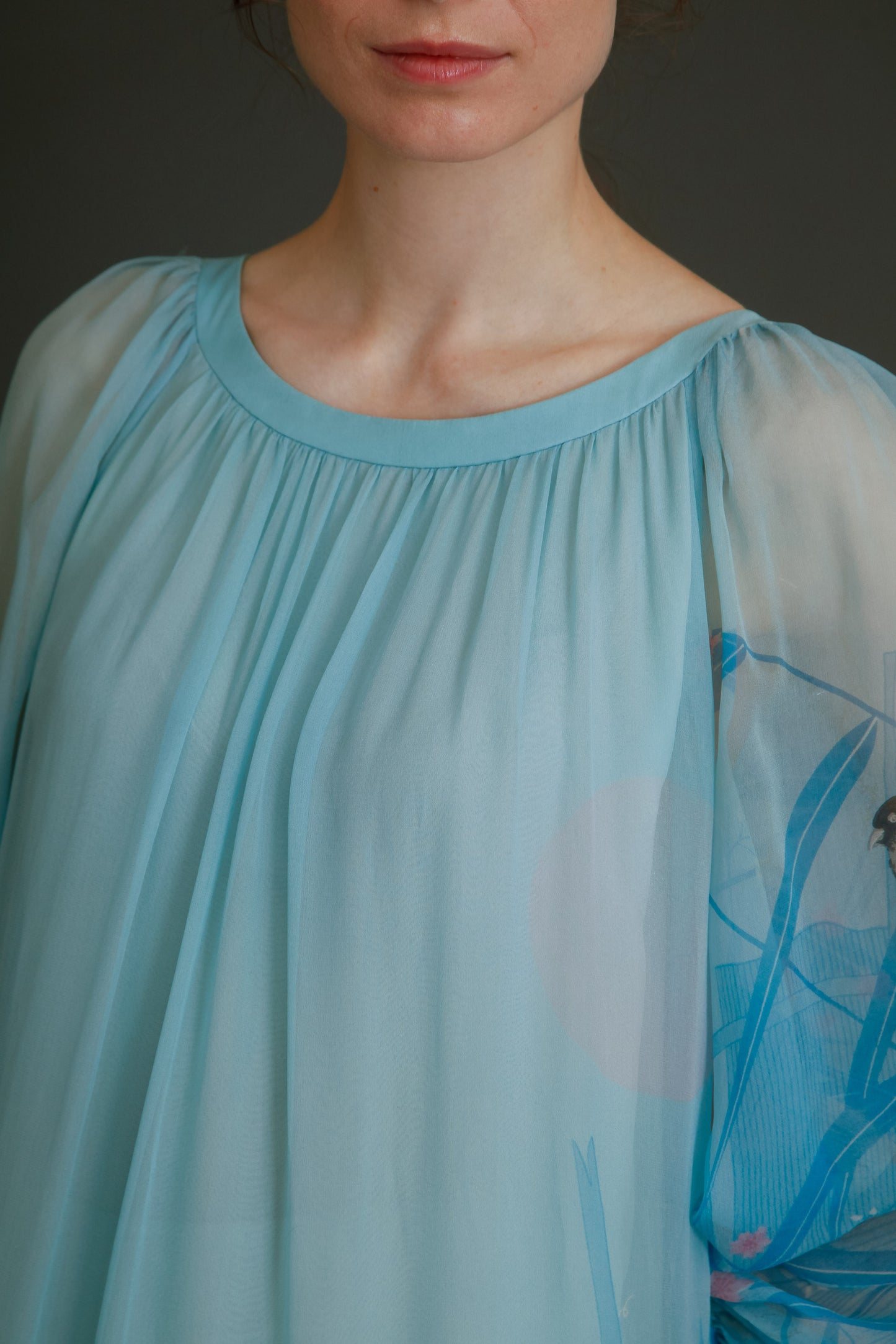 Stunning 1960 Hanae Mori Silk Chiffon Gown