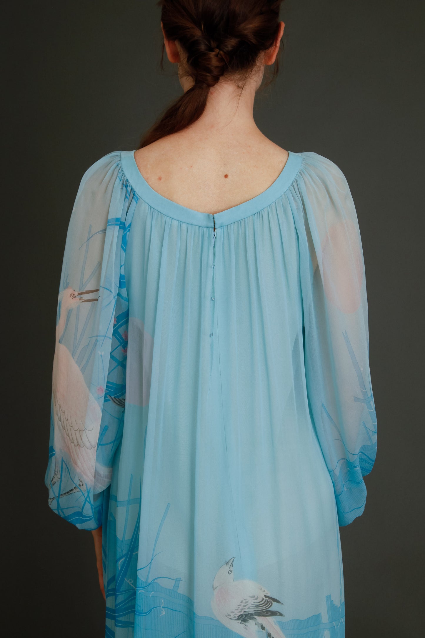 Stunning 1960 Hanae Mori Silk Chiffon Gown