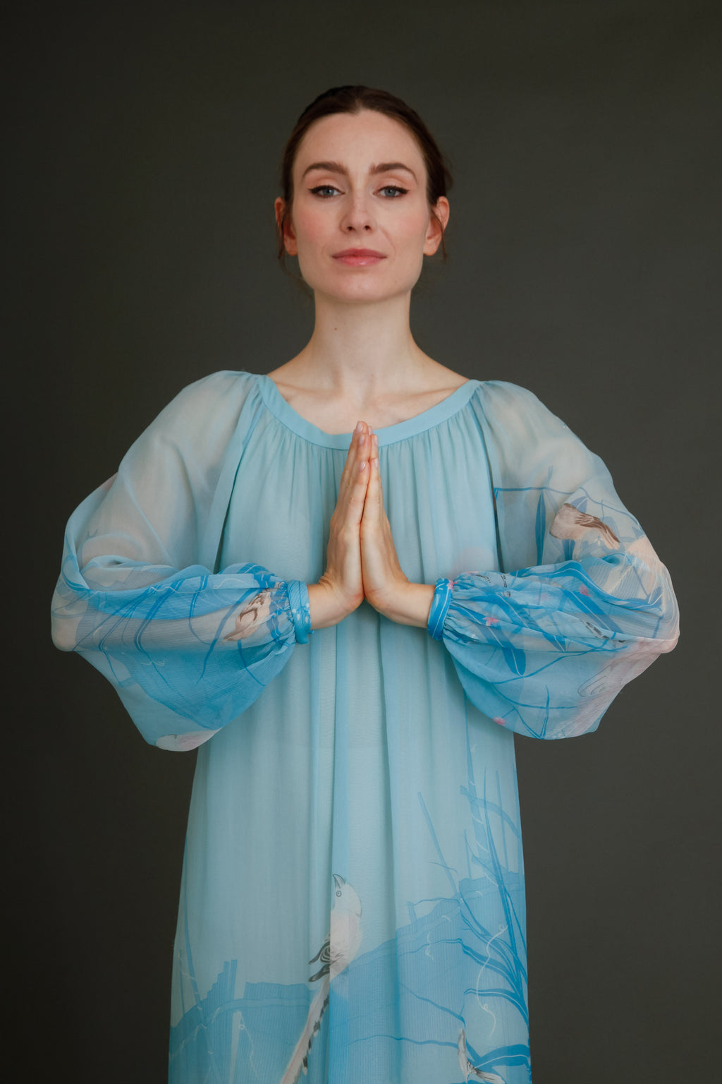 Stunning 1960 Hanae Mori Silk Chiffon Gown