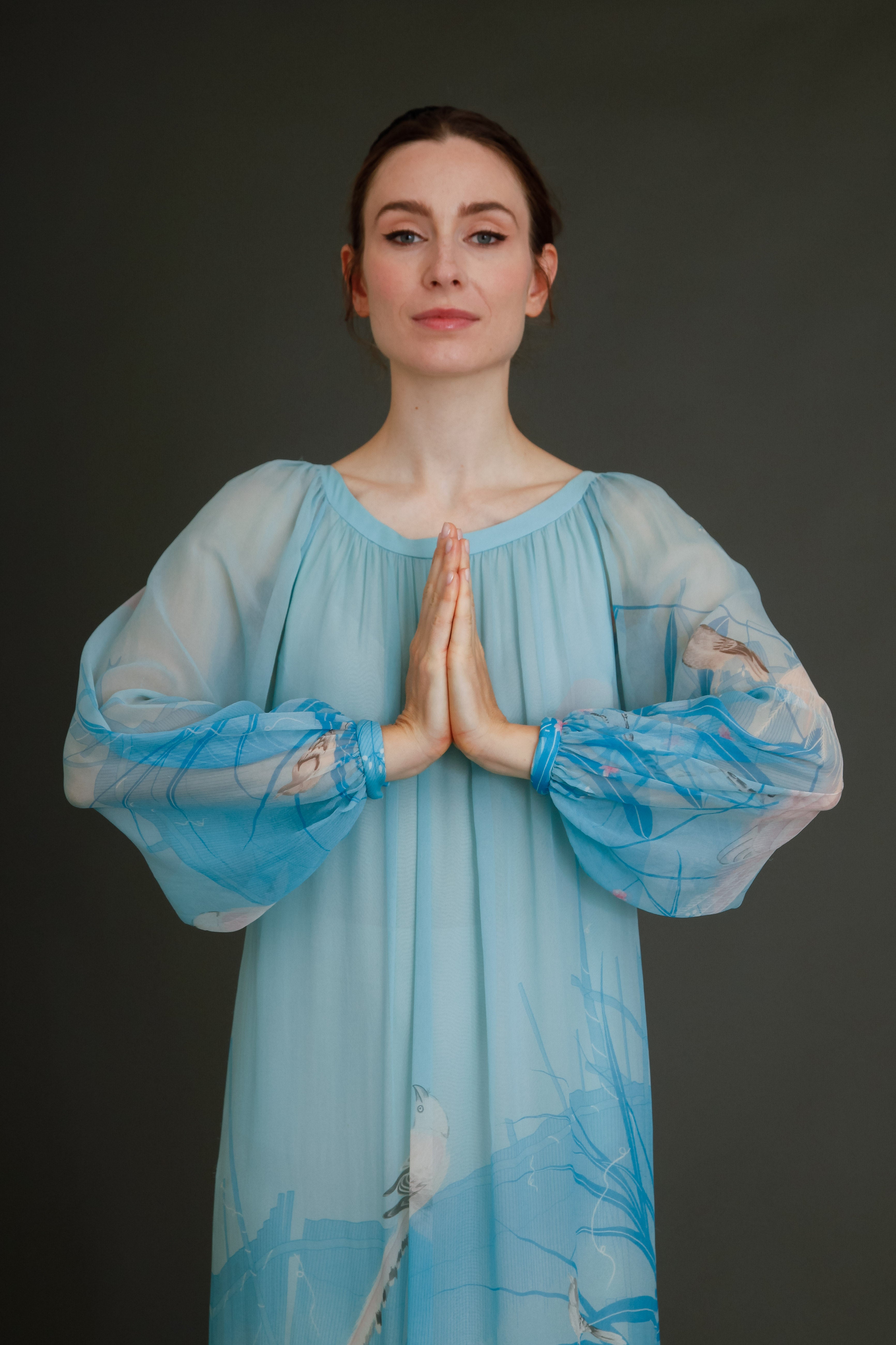 Stunning 1960 Hanae Mori Silk Chiffon Gown