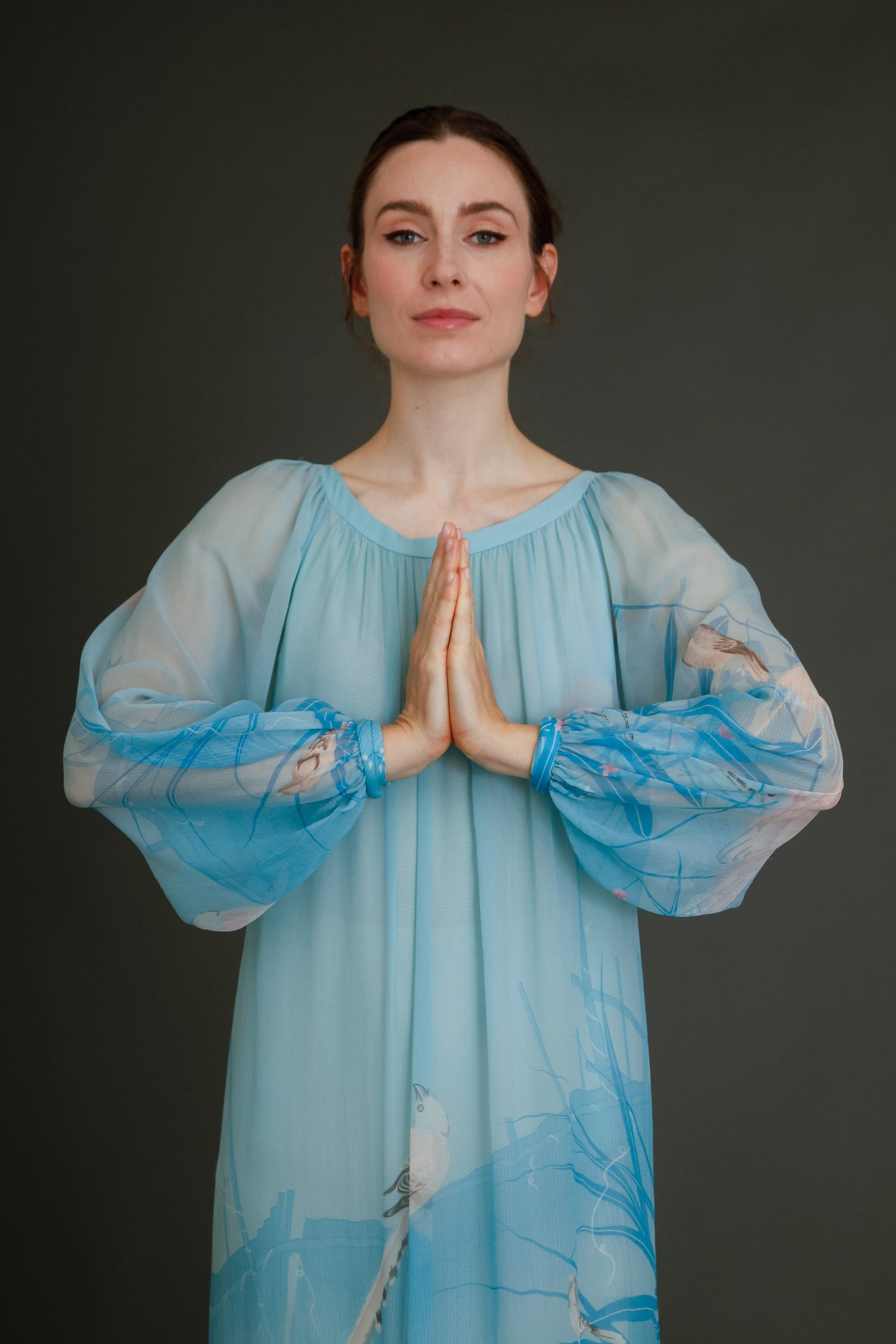 Stunning 1960 Hanae Mori Silk Chiffon Gown