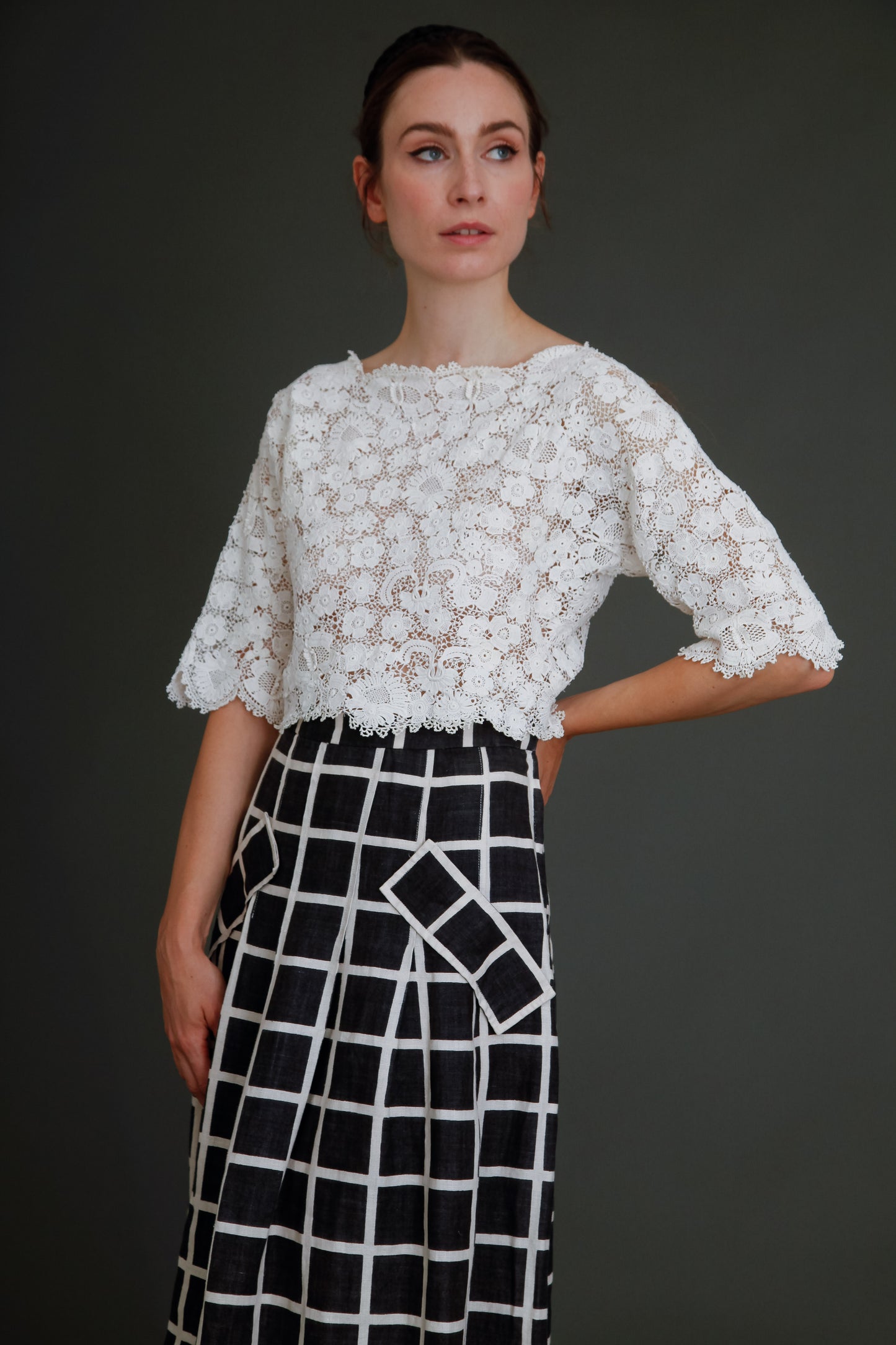 1910 Irish Crochet Floral Blouse
