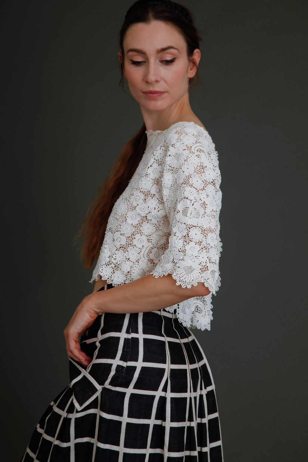 1910 Irish Crochet Floral Blouse