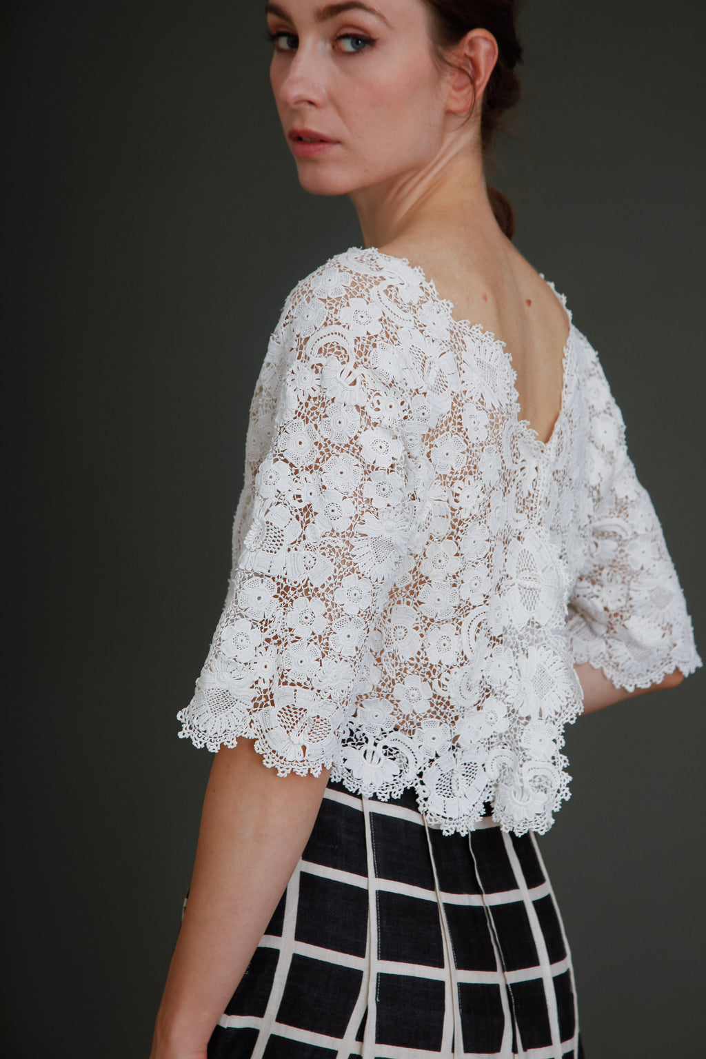 1910 Irish Crochet Floral Blouse