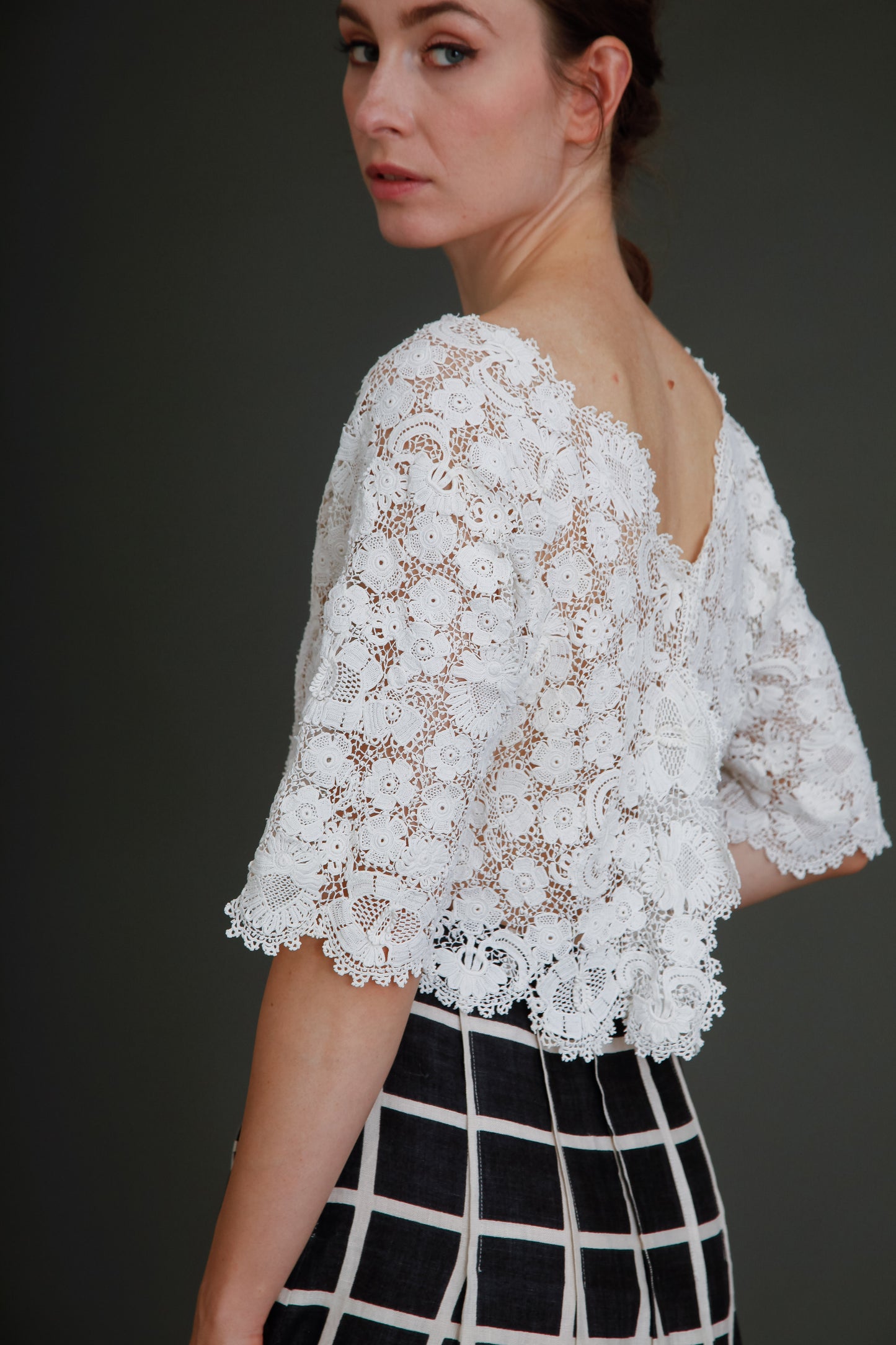 1910 Irish Crochet Floral Blouse