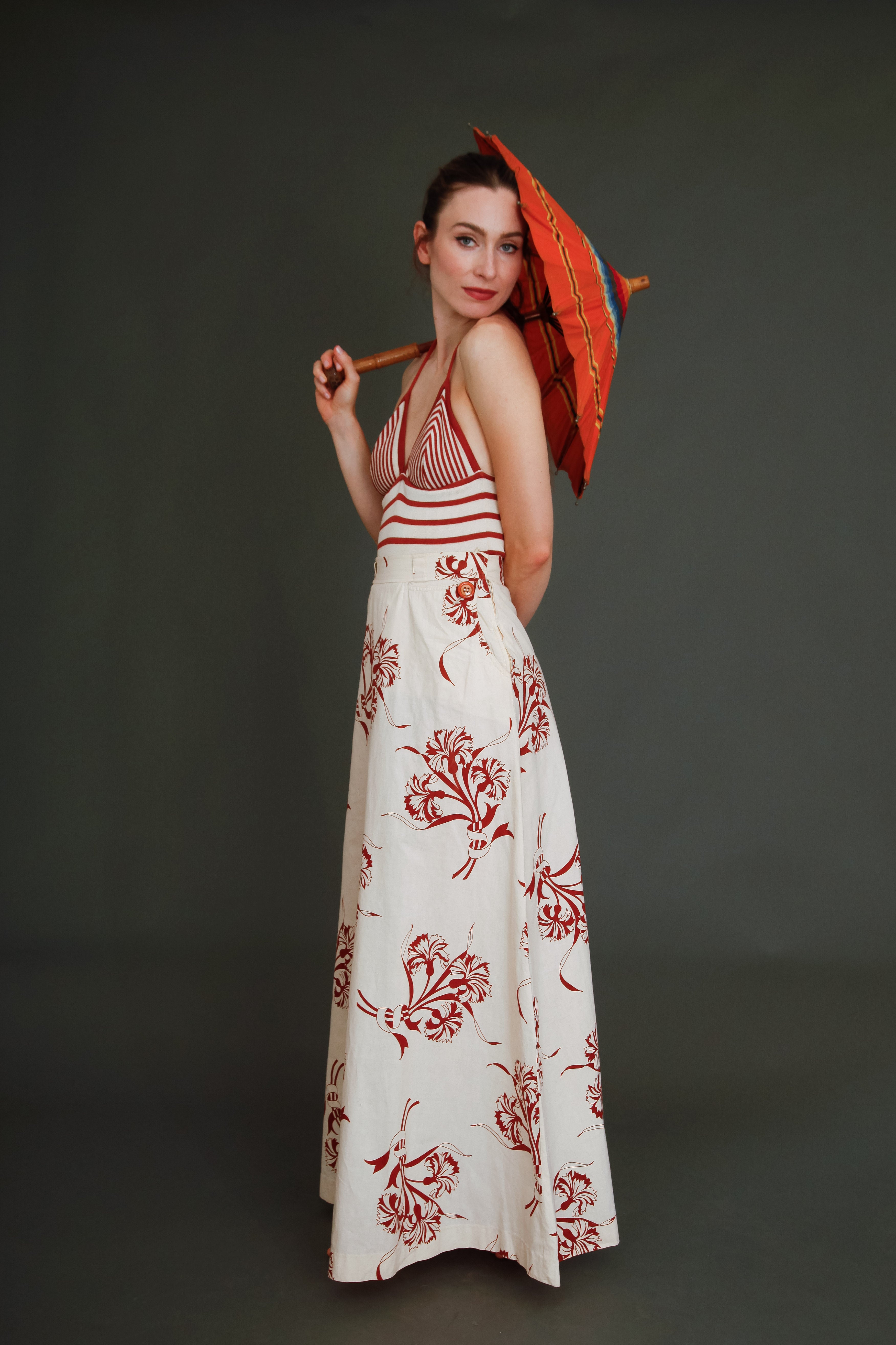 70s Does 30s Skirt and Halter Top Ensemble