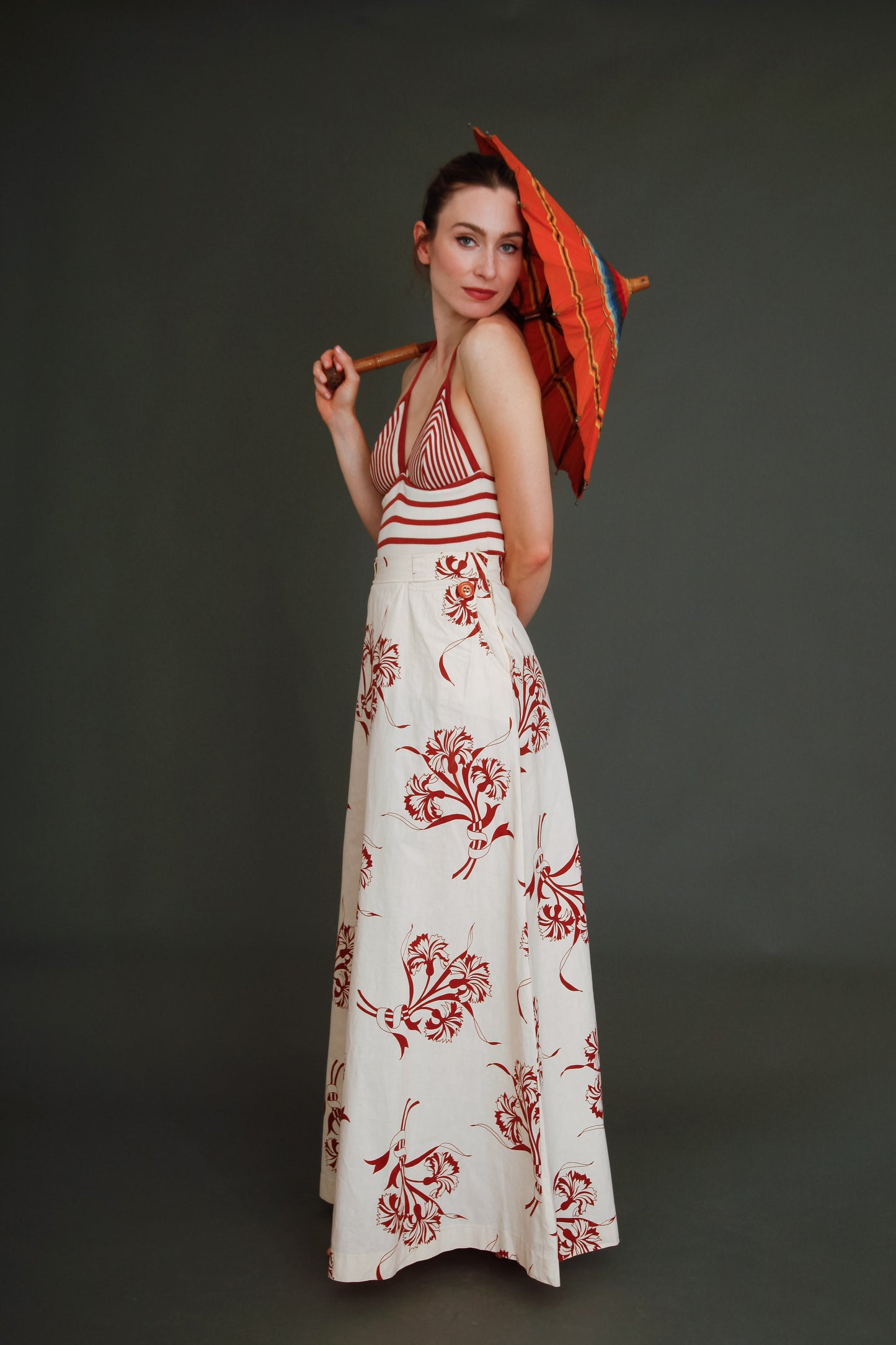 70s Does 30s Skirt and Halter Top Ensemble