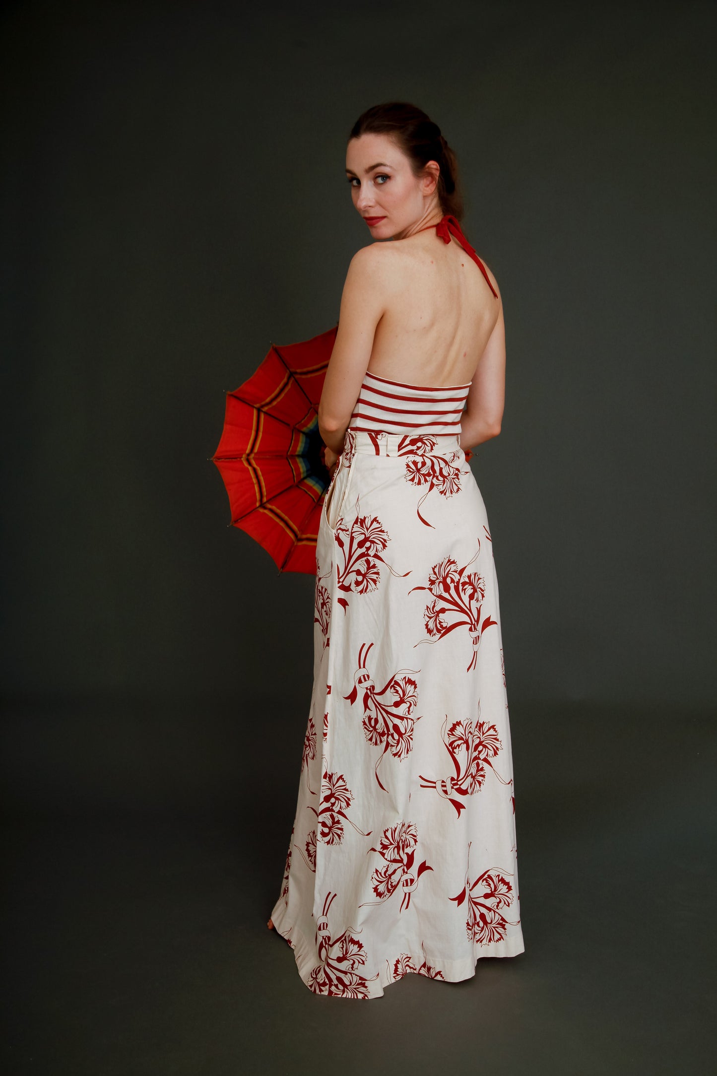 70s Does 30s Skirt and Halter Top Ensemble