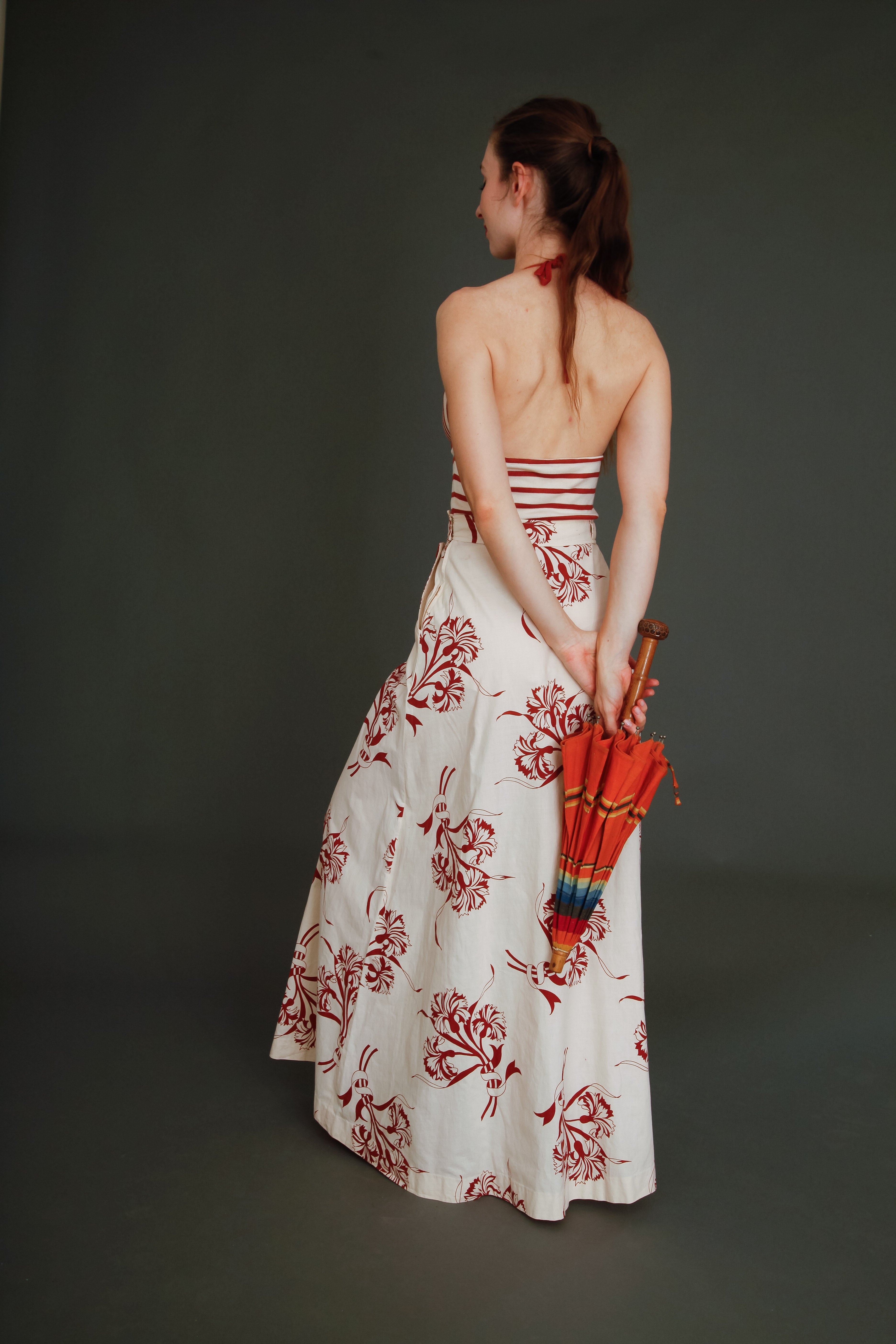 70s Does 30s Skirt and Halter Top Ensemble
