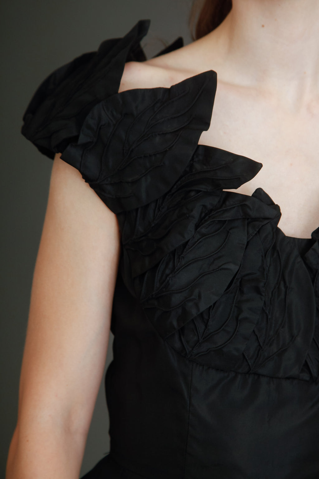 1950 Stunning Ceil Chapman Black Faille Cocktail Dress