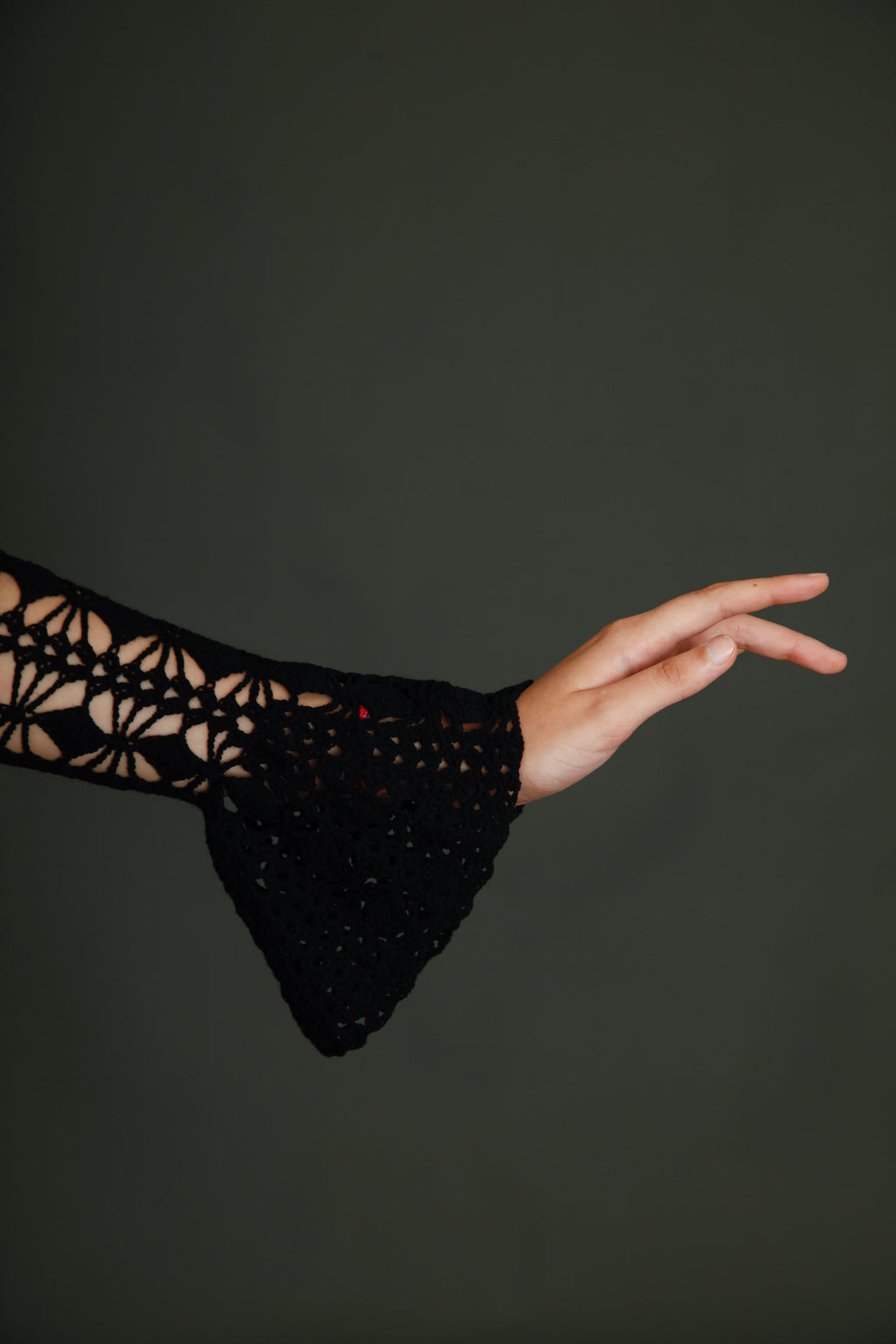 1970 Black Crochet Dress