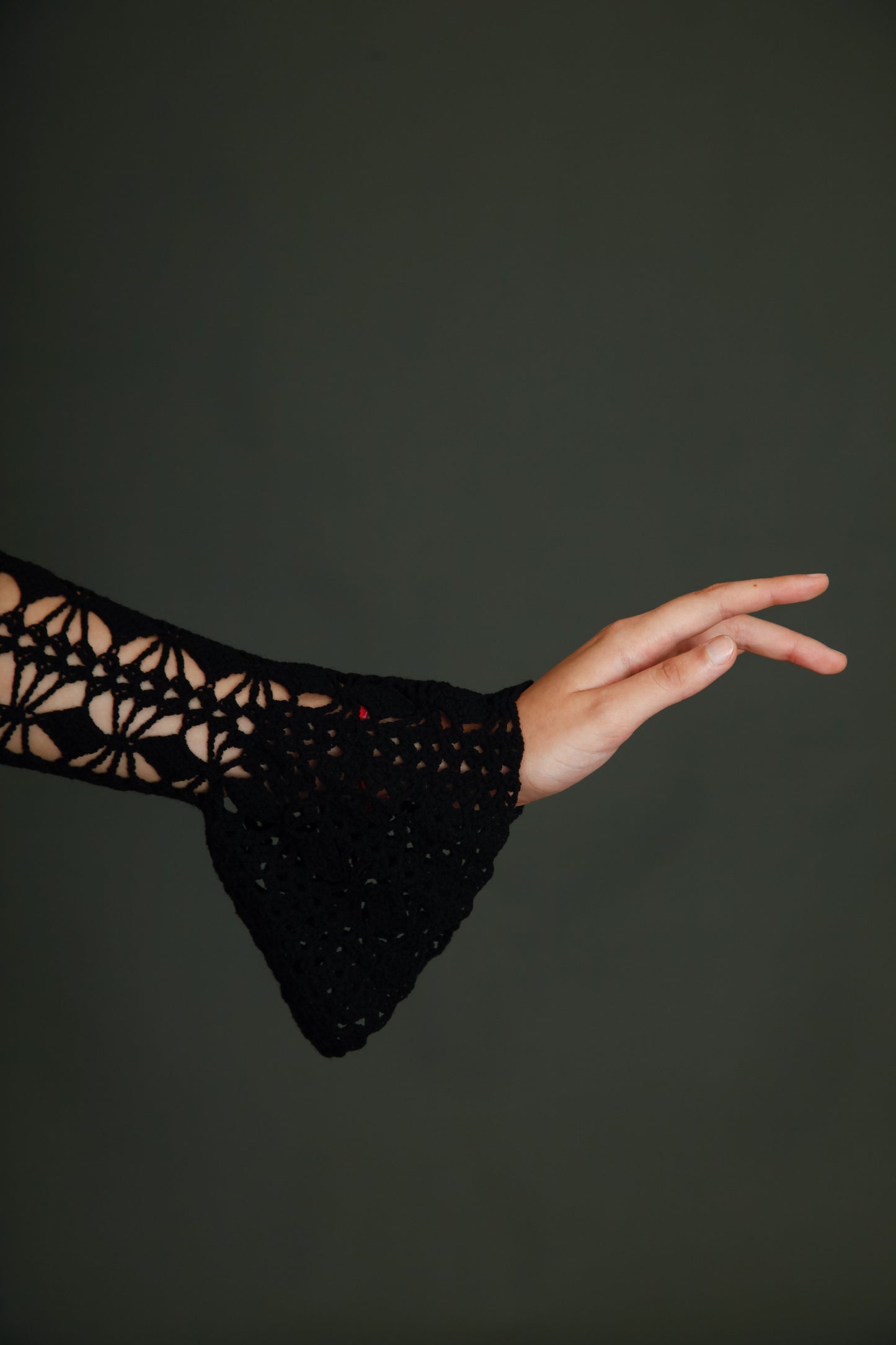 1970 Black Crochet Dress