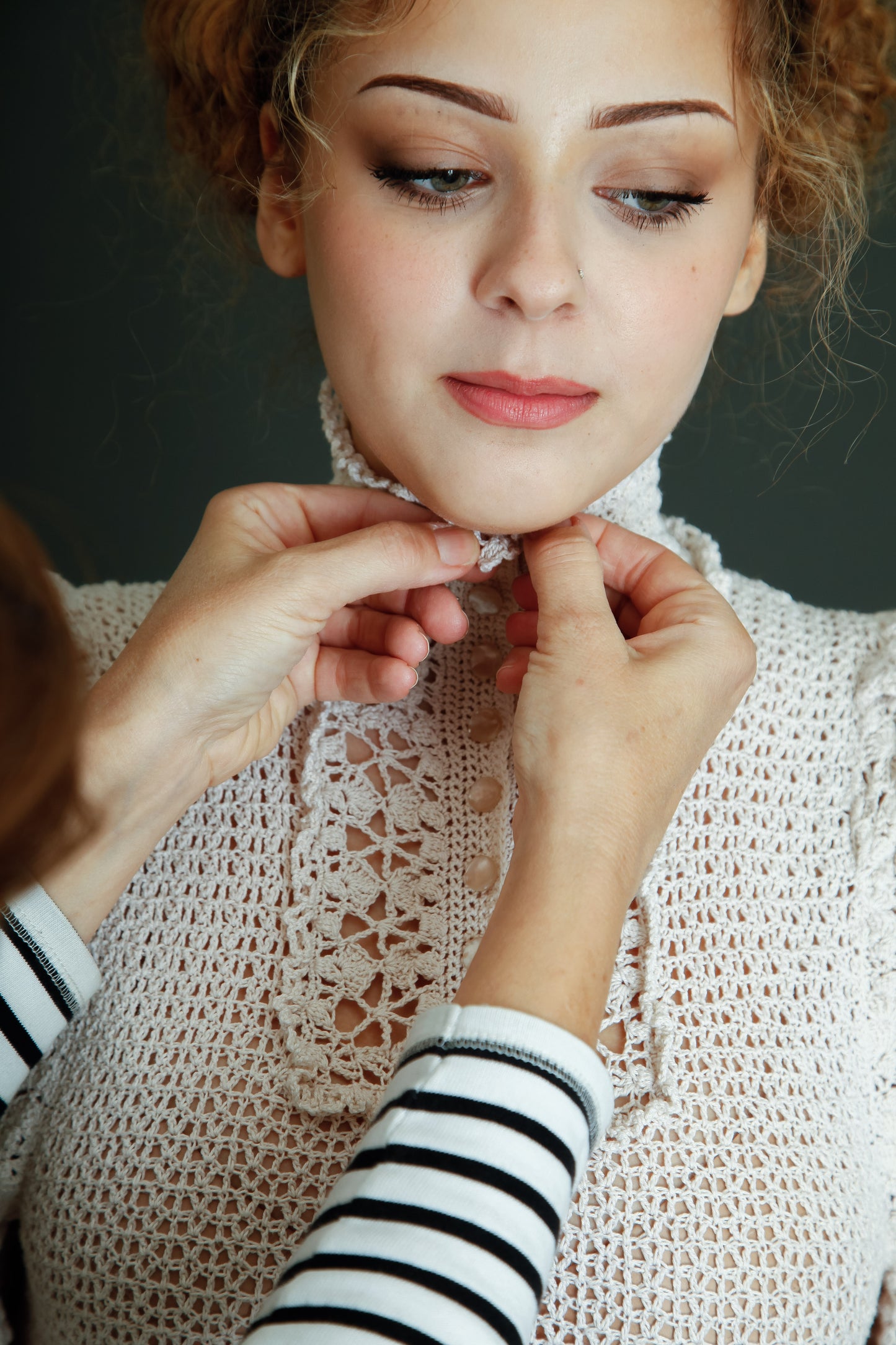 1970 Crochet Victorian Style Blouse or Mini Dress