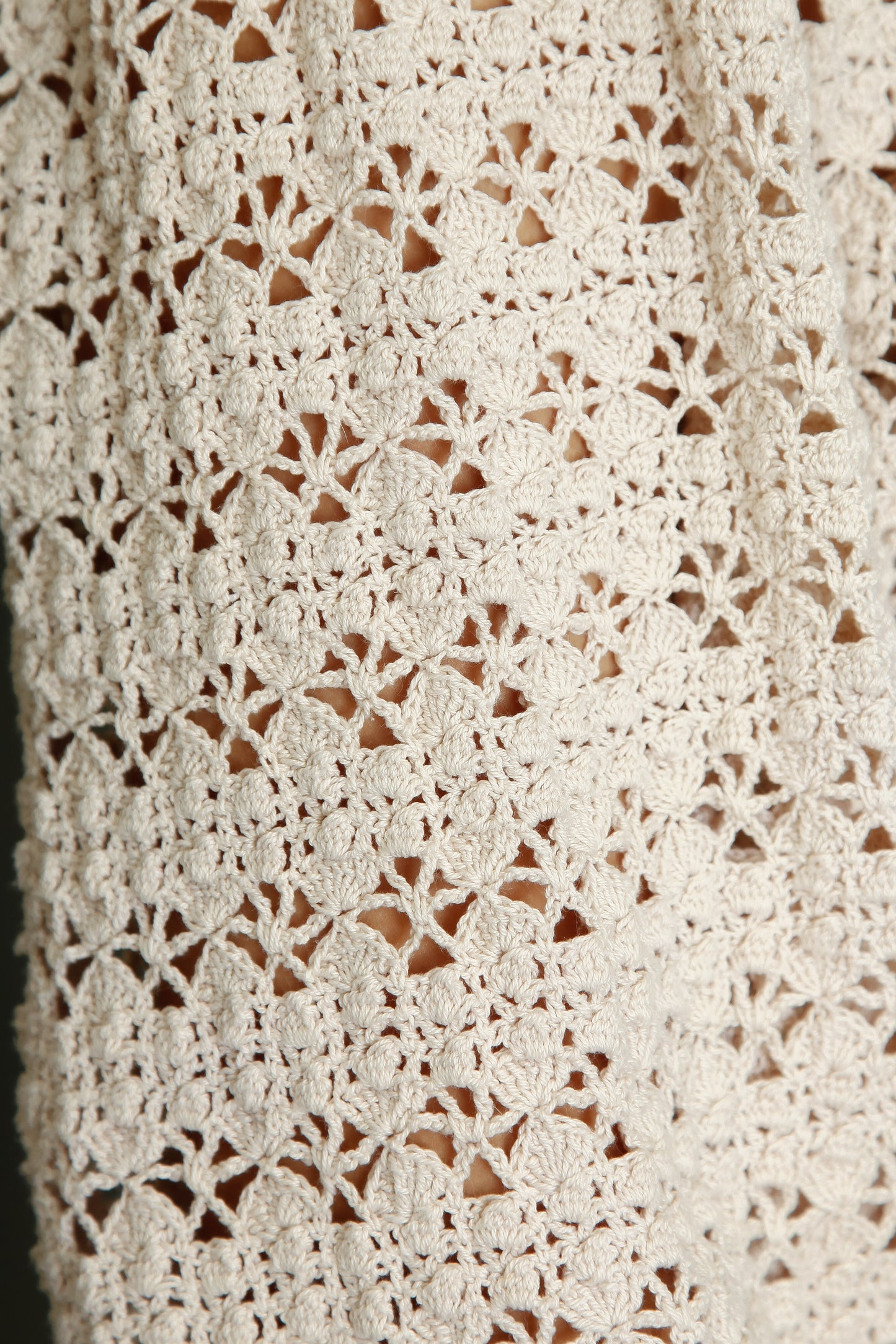 1970 Crochet Victorian Style Blouse or Mini Dress