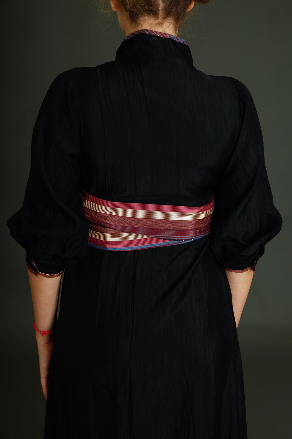 1970 Black Boho Dress with Details