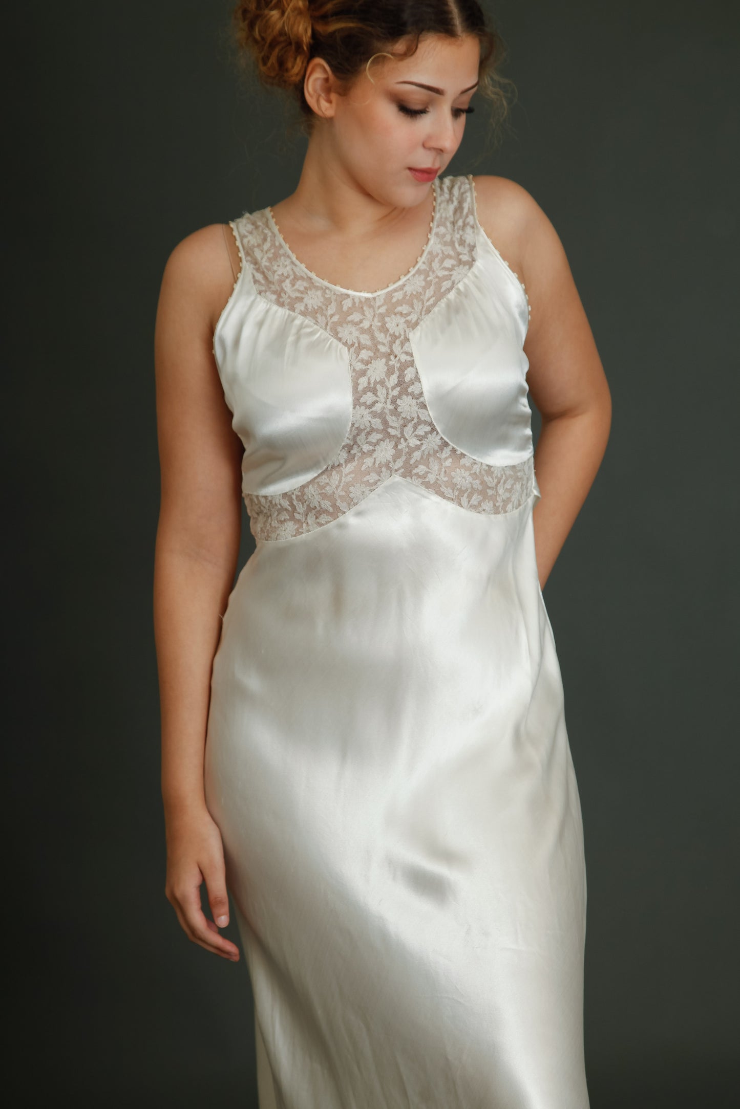 1930 Silk Satin Nightgown