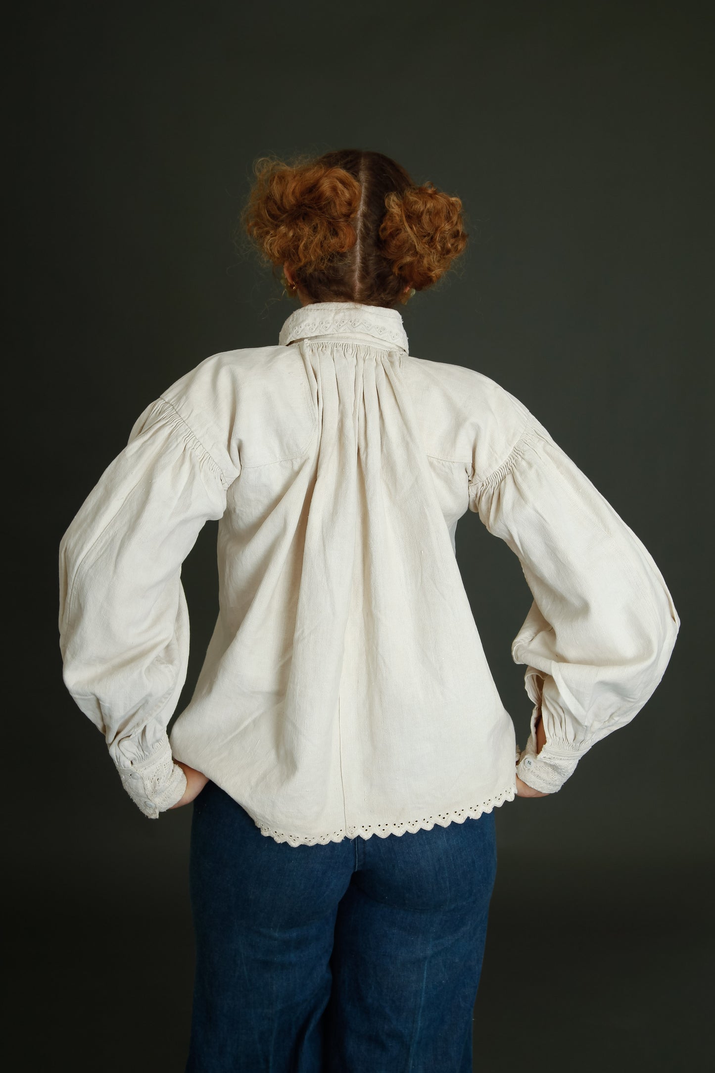 1930 Romanian Embroidered Folk Blouse