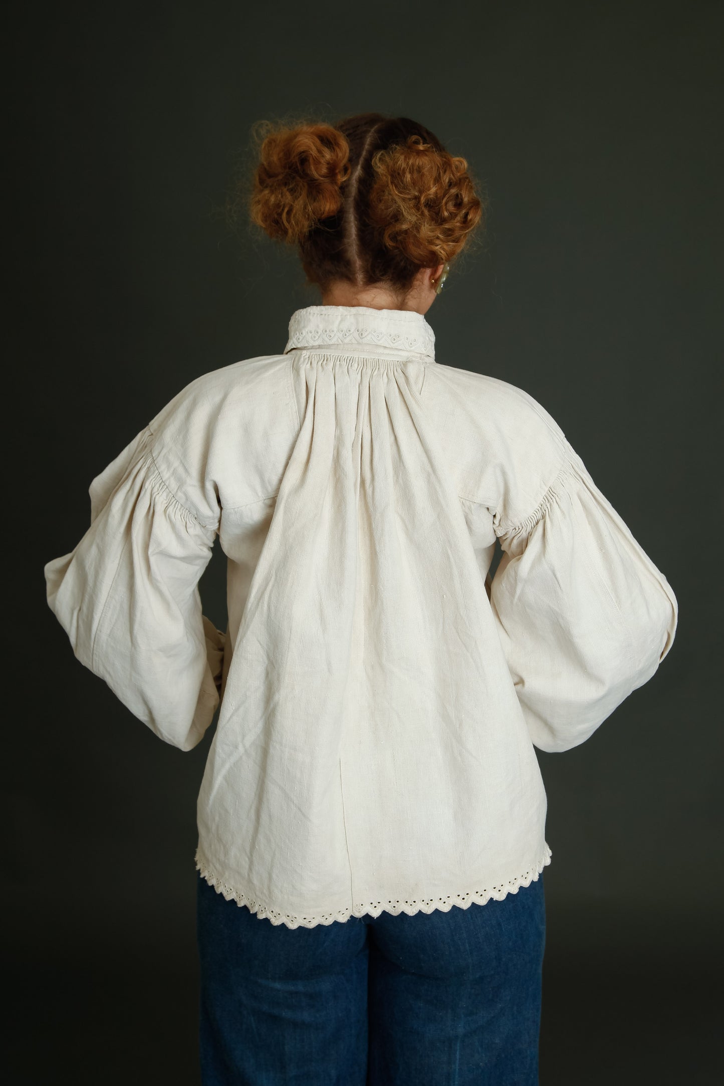 1930 Romanian Embroidered Folk Blouse