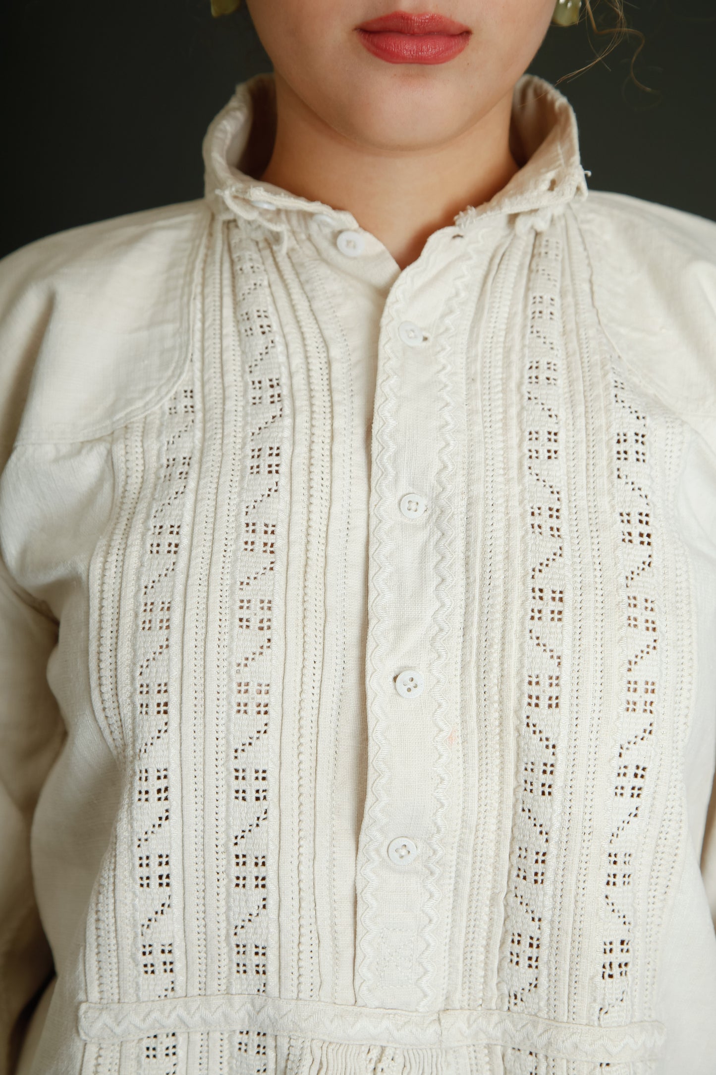 1930 Romanian Embroidered Folk Blouse