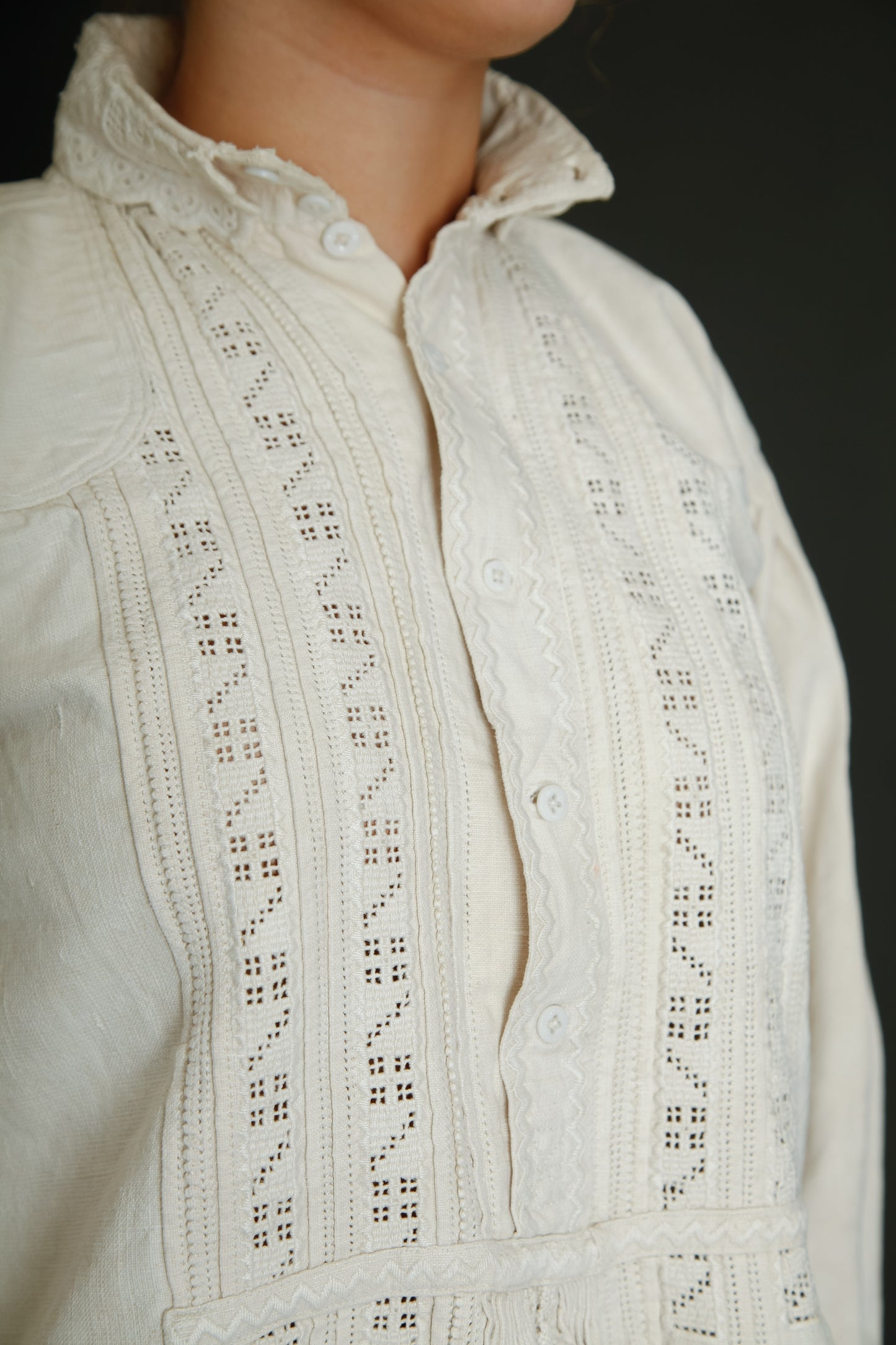 1930 Romanian Embroidered Folk Blouse