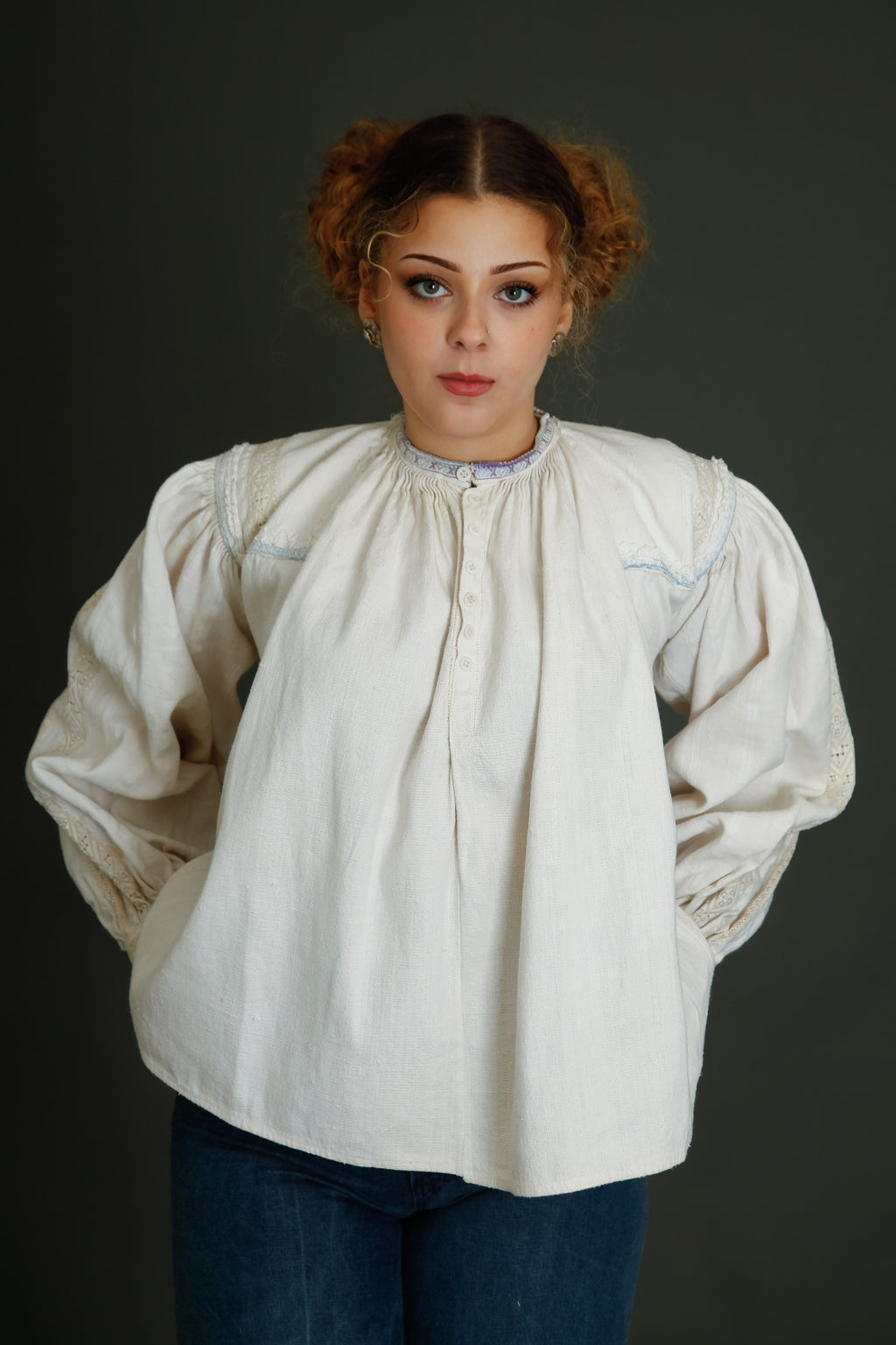Antique Romanian Folk Blouse