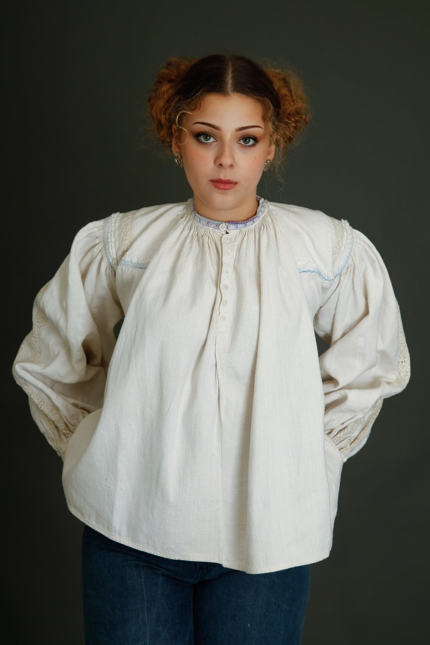 Antique Romanian Folk Blouse
