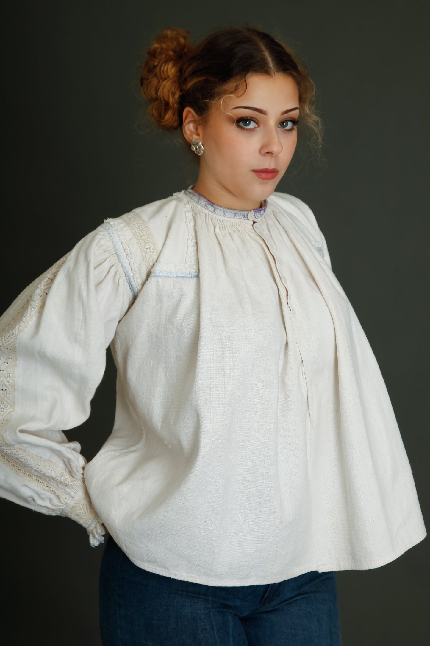 Antique Romanian Folk Blouse