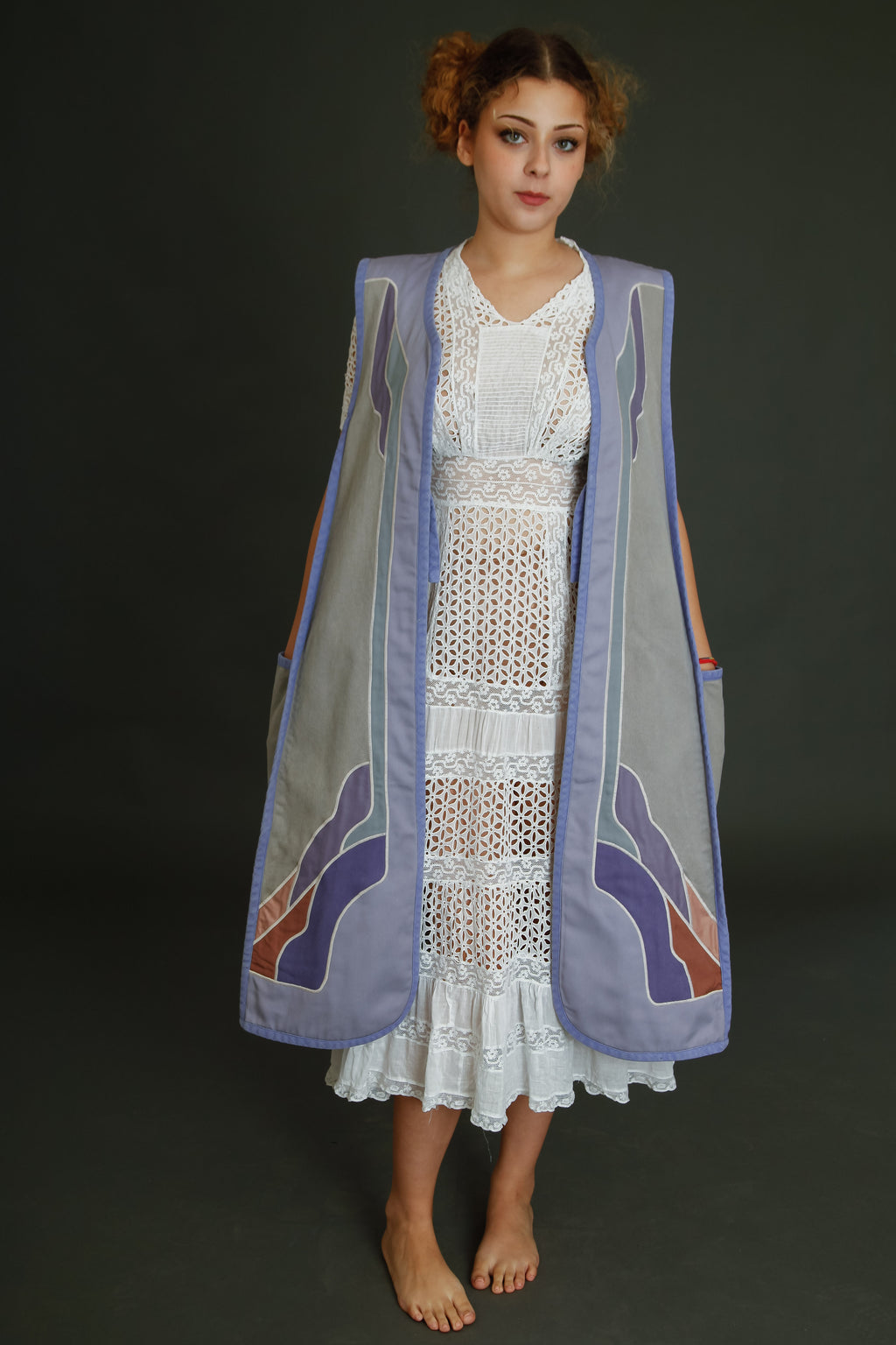 1970 Cotton Long Folk Vest