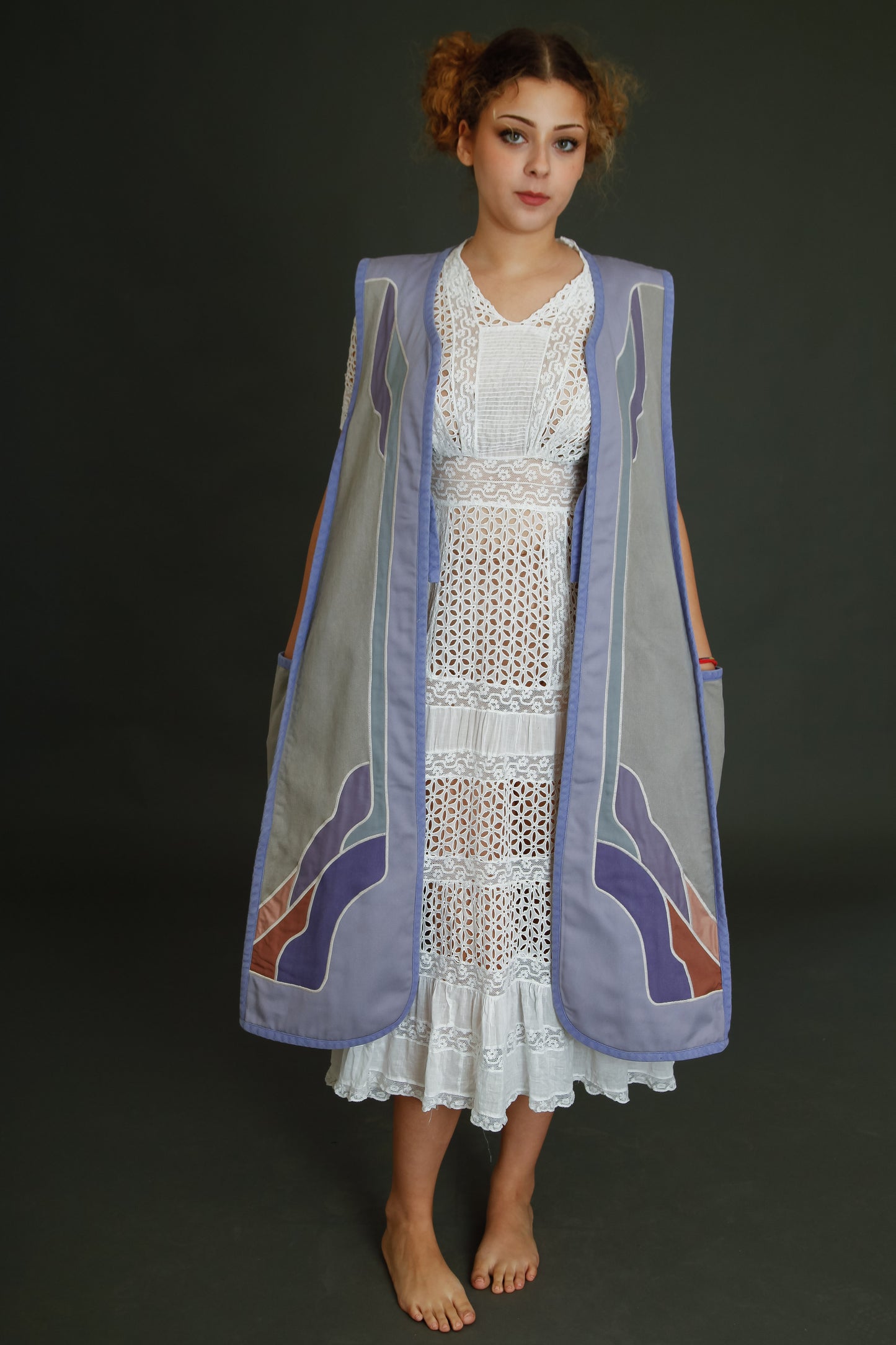 1970 Cotton Long Folk Vest