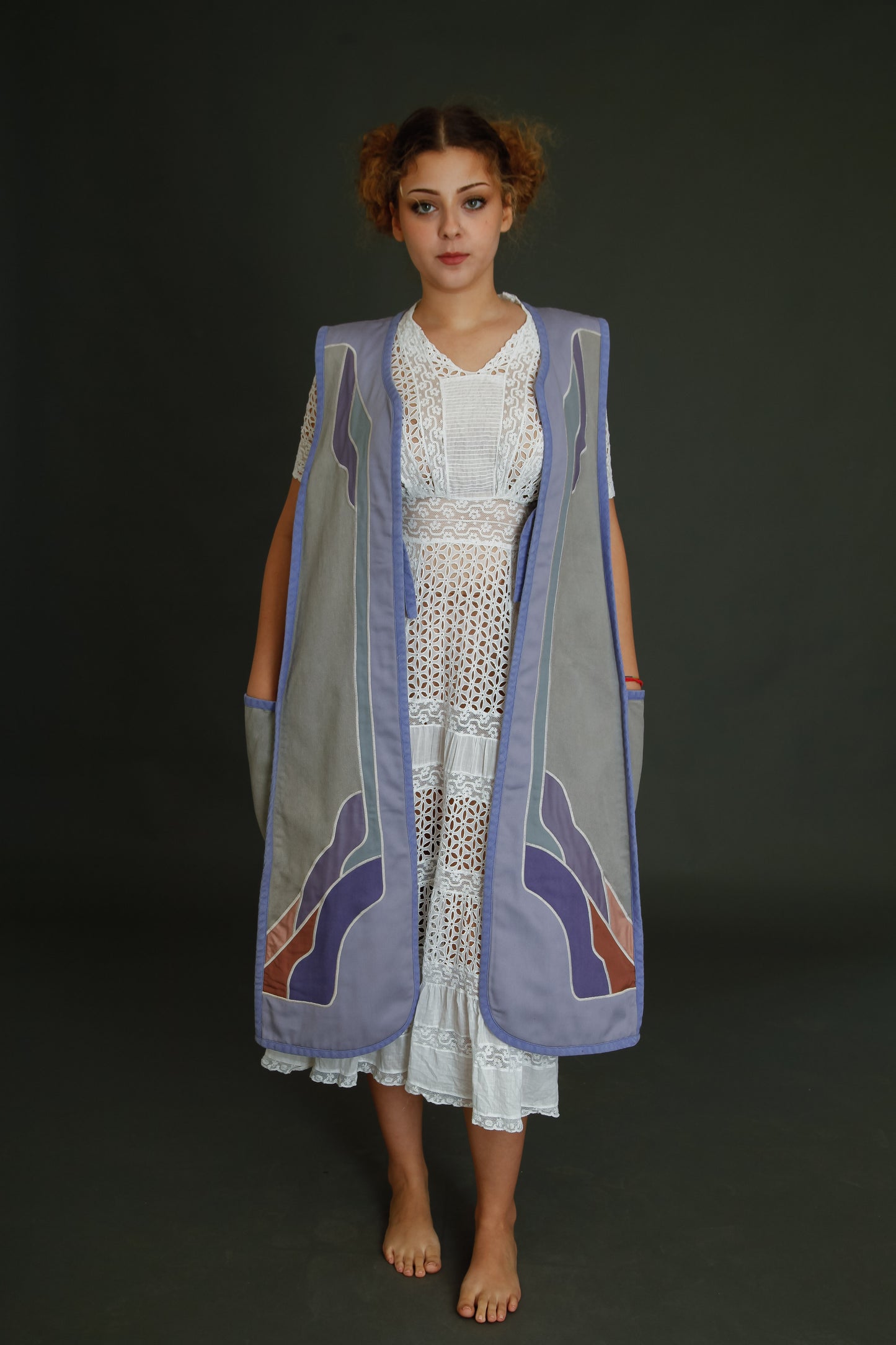 1970 Cotton Long Folk Vest