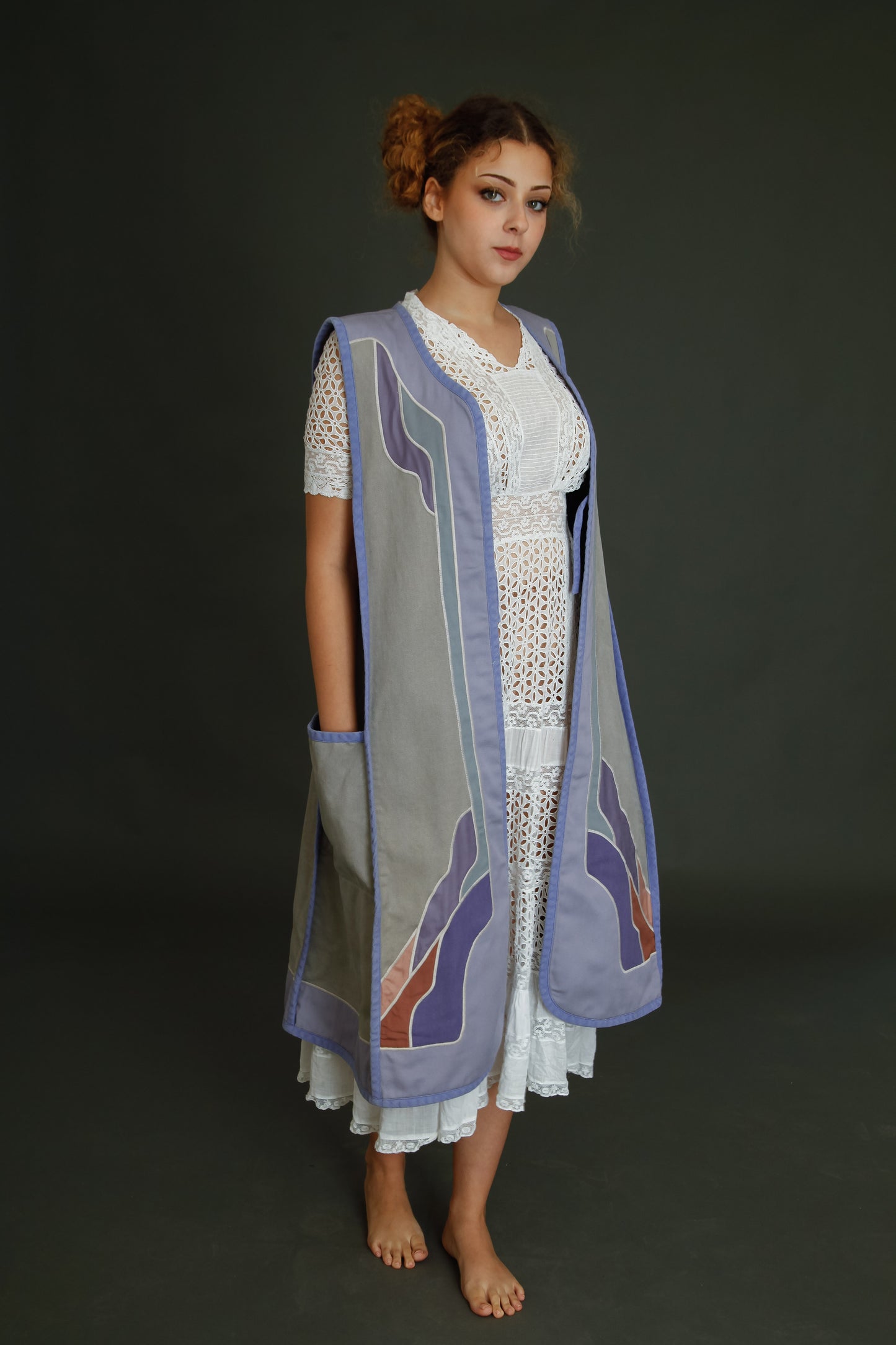 1970 Cotton Long Folk Vest