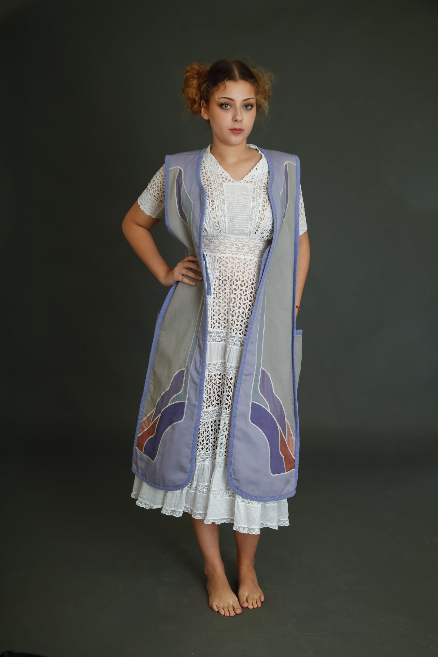 1970 Cotton Long Folk Vest