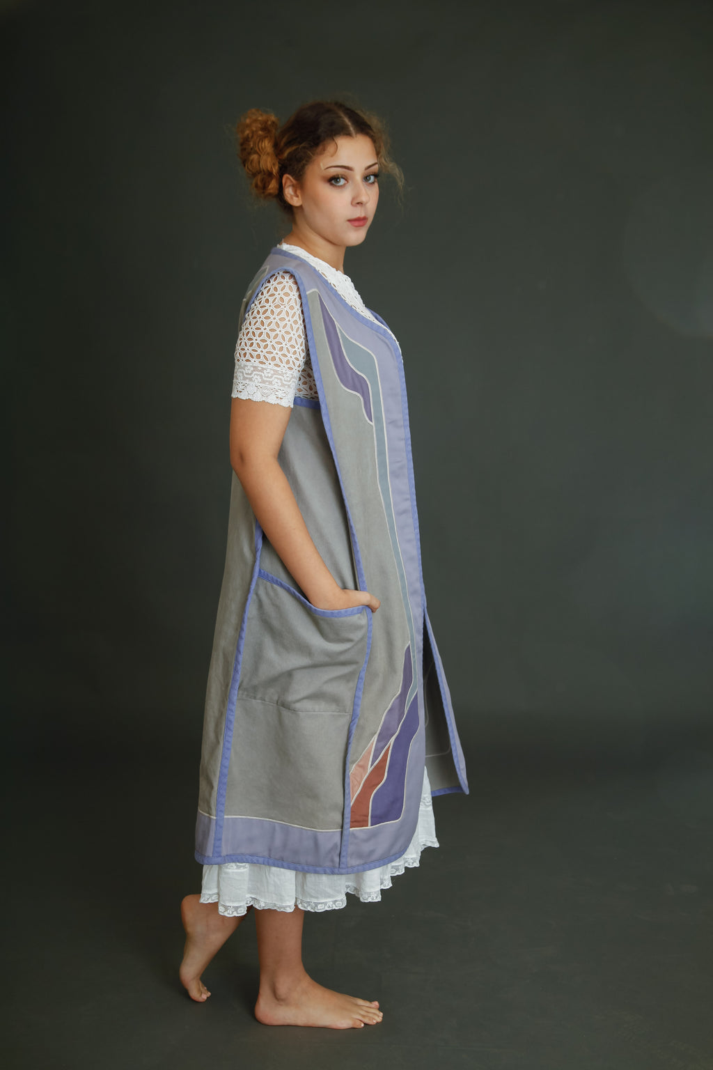 1970 Cotton Long Folk Vest