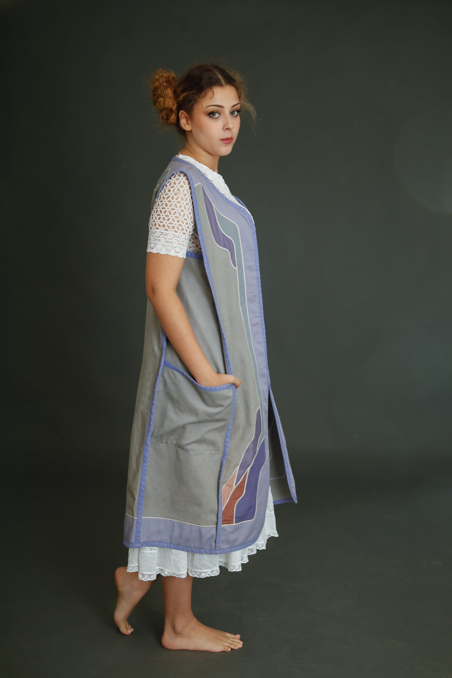 1970 Cotton Long Folk Vest
