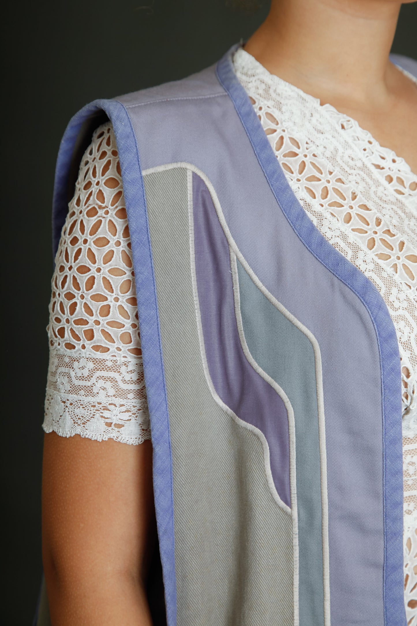1970 Cotton Long Folk Vest